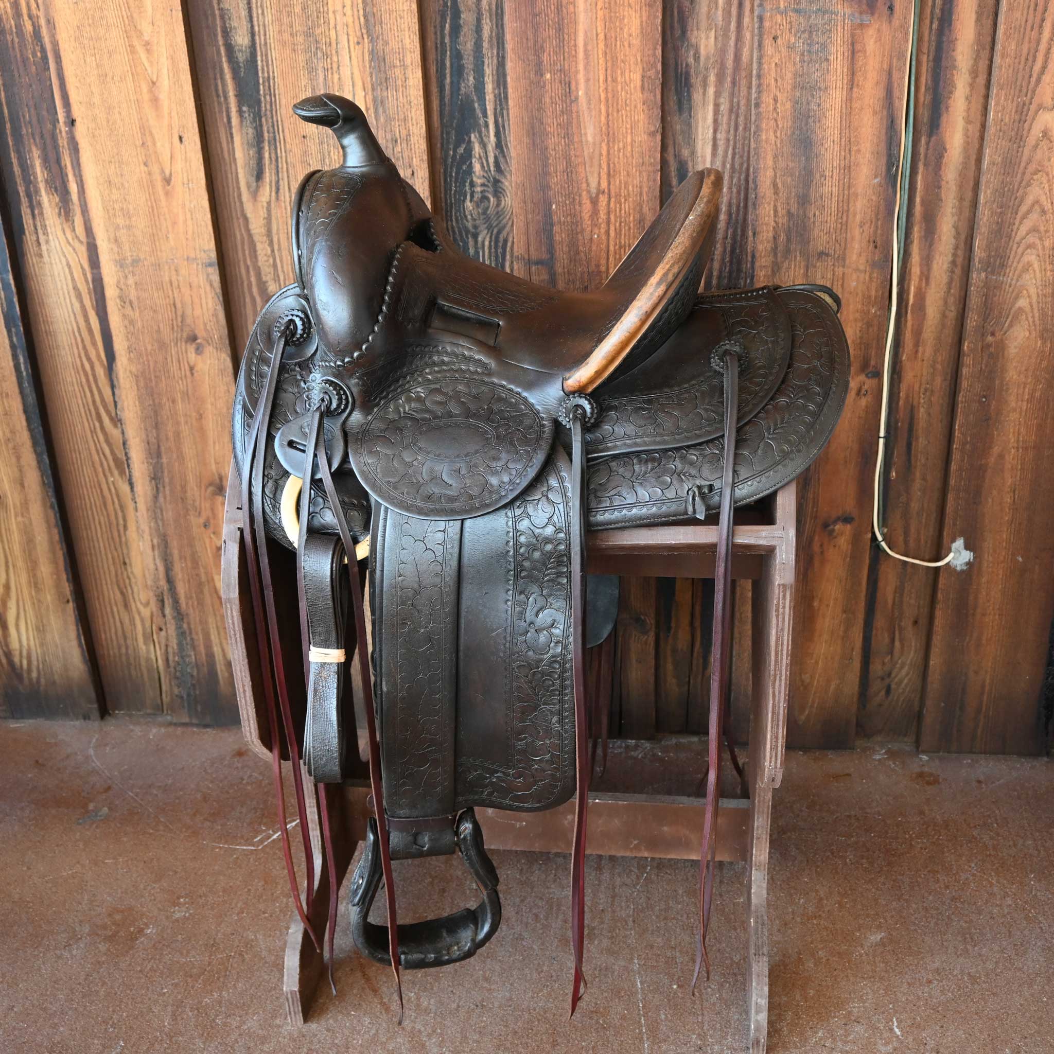 Antique Miles City High Back Saddle - Image 7