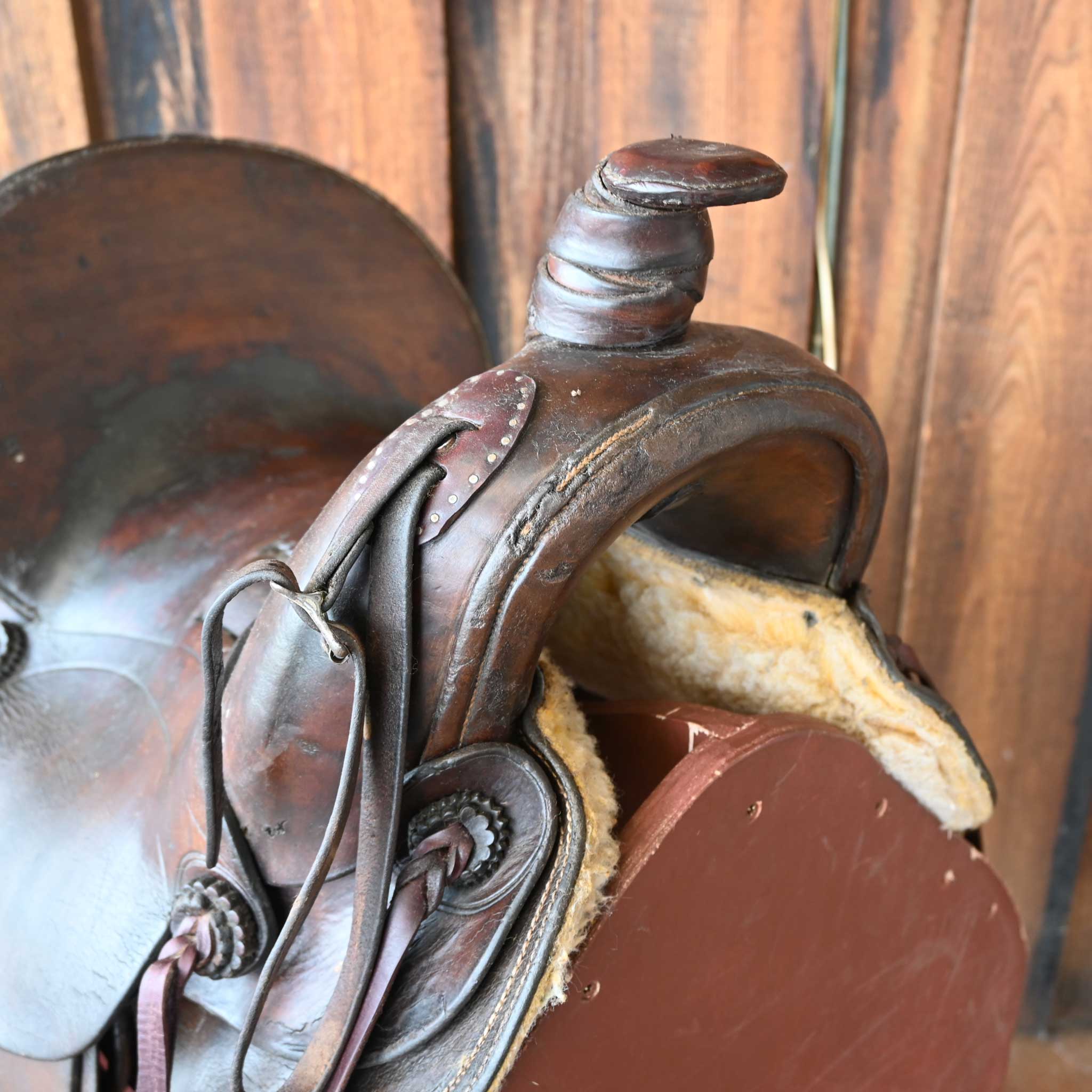 Antique S.B Coulter Highback Cowboy Saddle - Image 2