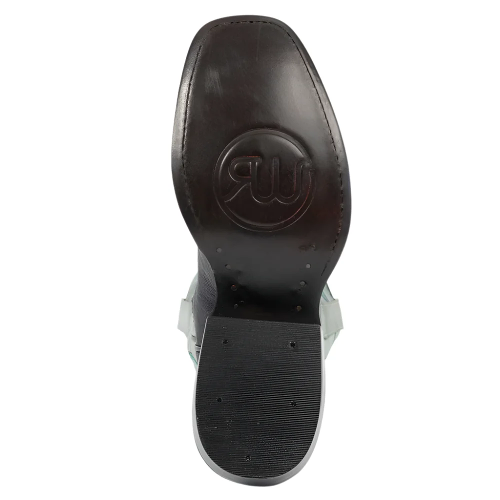 RW Ranch Women's Aqua Goatskin Western Cutter Toe Boot - Image 3