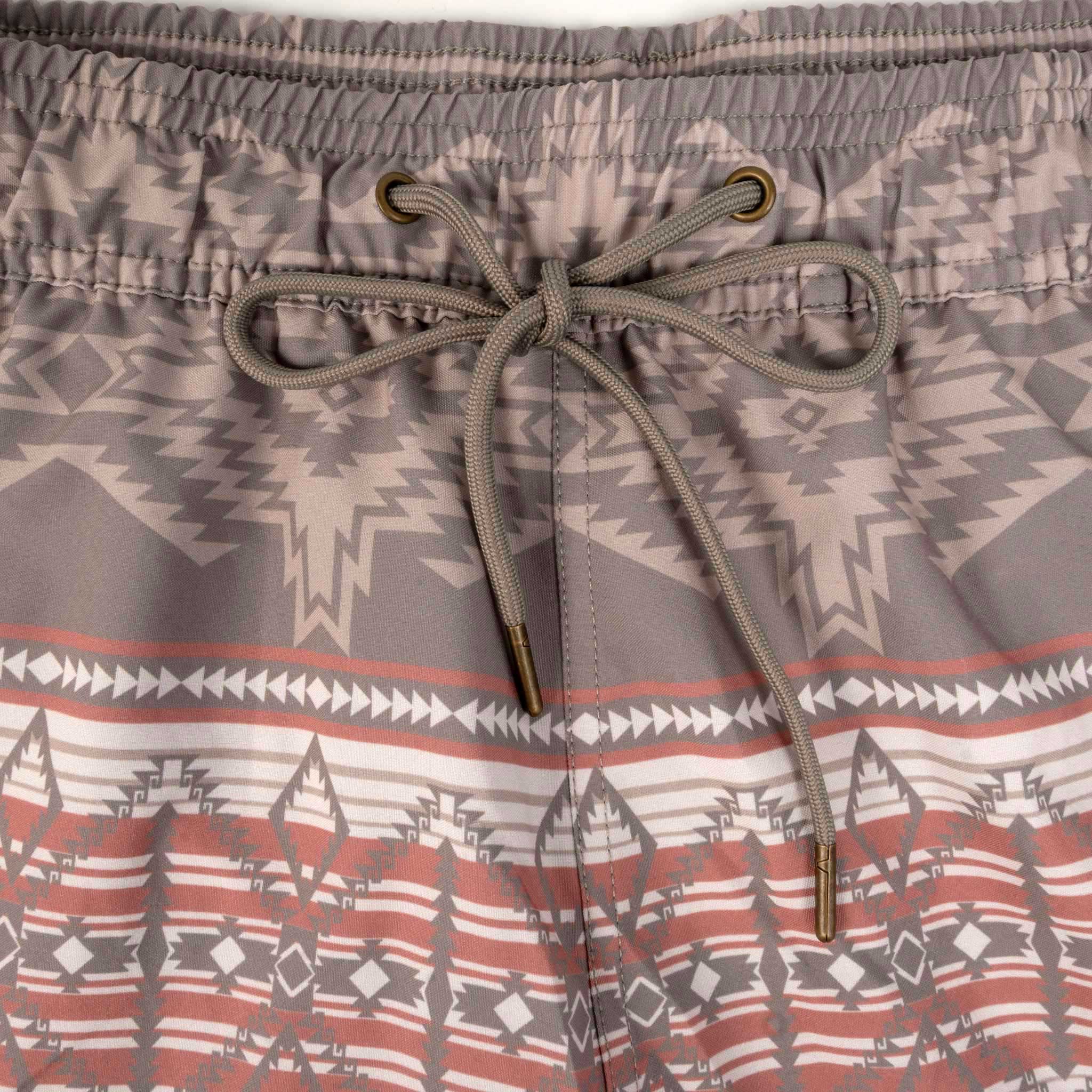 Rock & Roll Denim Men's Taupe Aztec Lined Swim Volley Short - Image 3