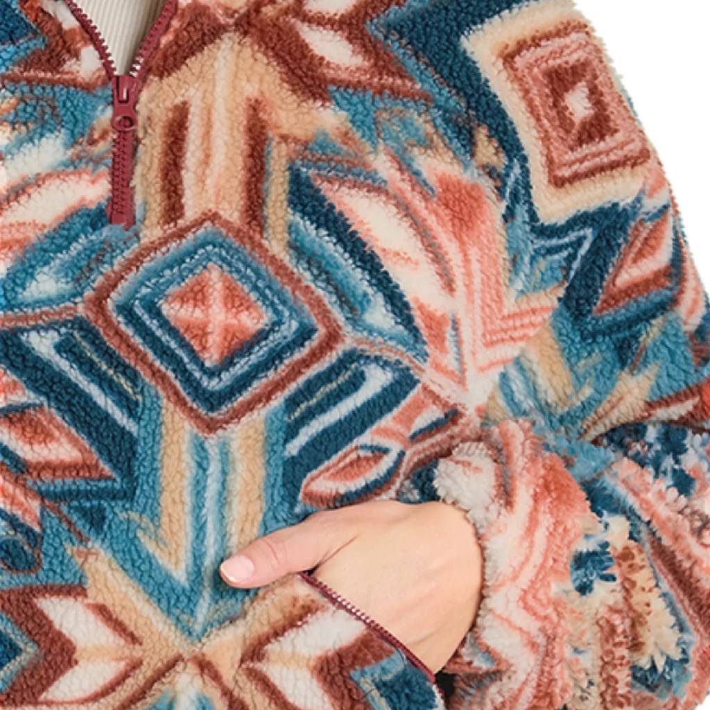 Rock & Roll Denim Women's Aztec Sherpa 1/4 Zip Pullover - Image 3