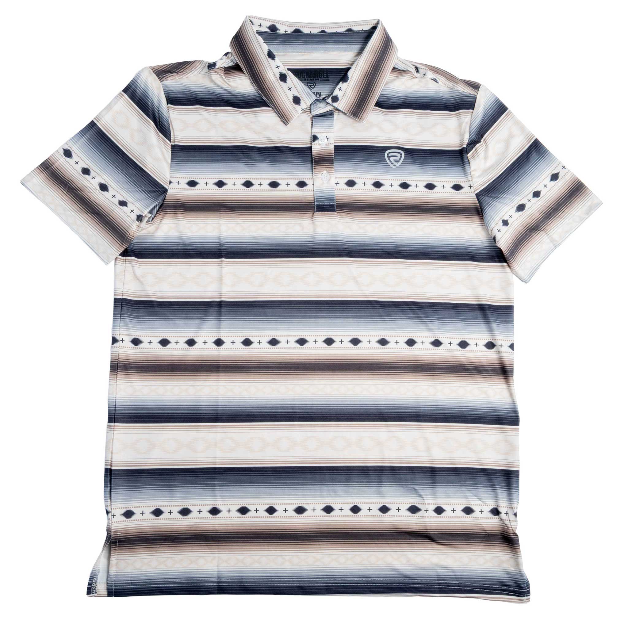 Rock & Roll Denim Men's Aztec Stripe Polo Shirt