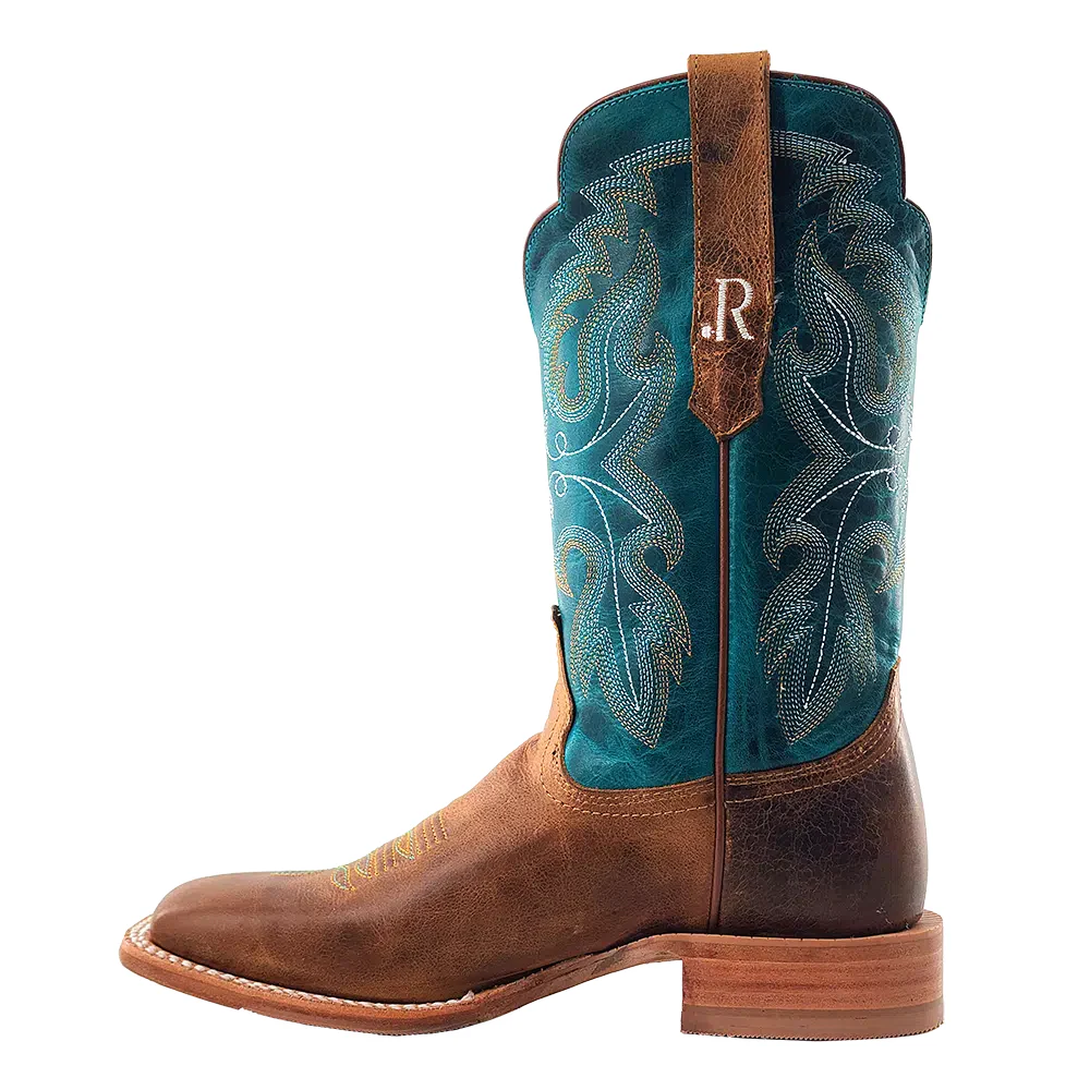 R. Watson Women's Honey Cowhide Square Toe Boots - Image 2