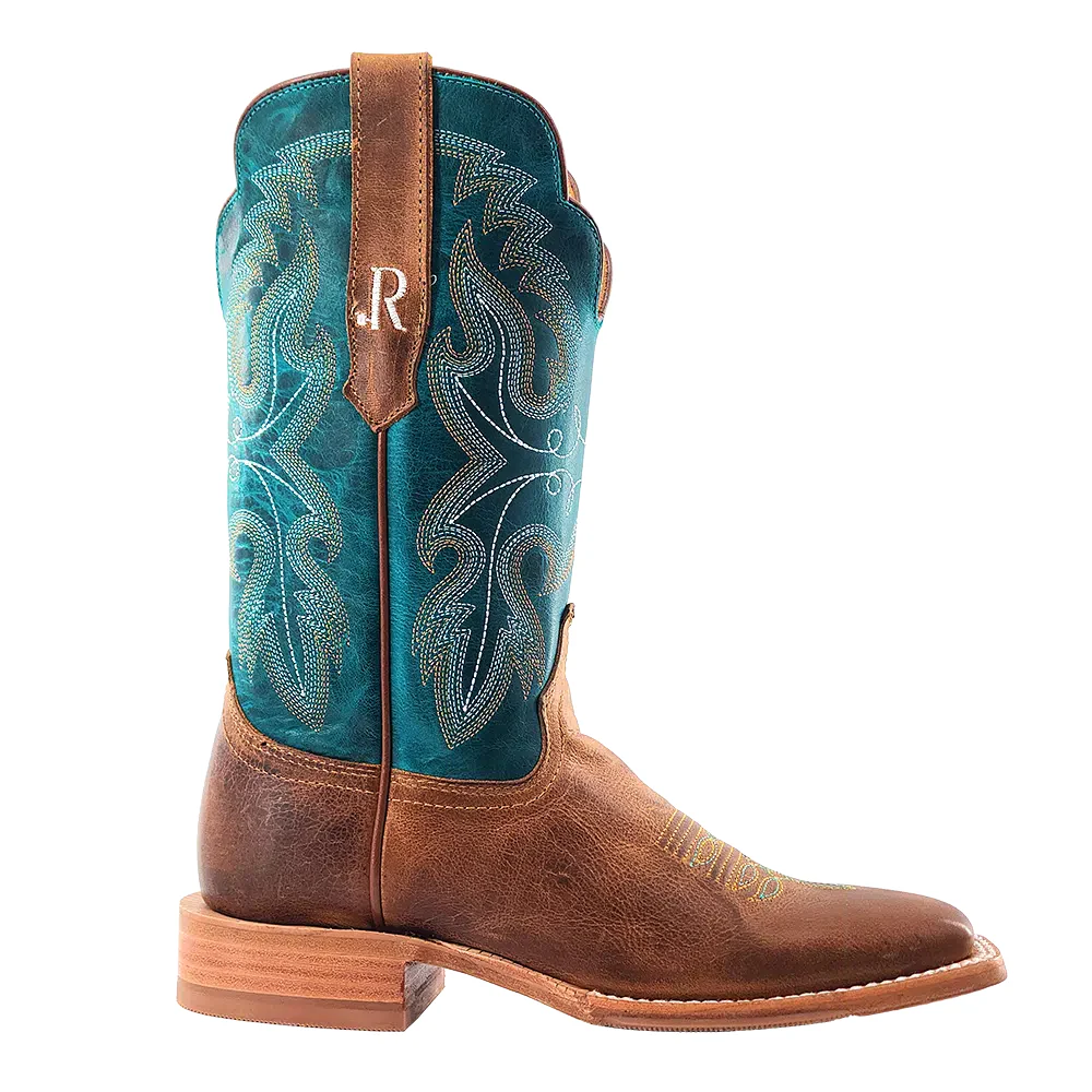 R. Watson Women's Honey Cowhide Square Toe Boots - Image 4