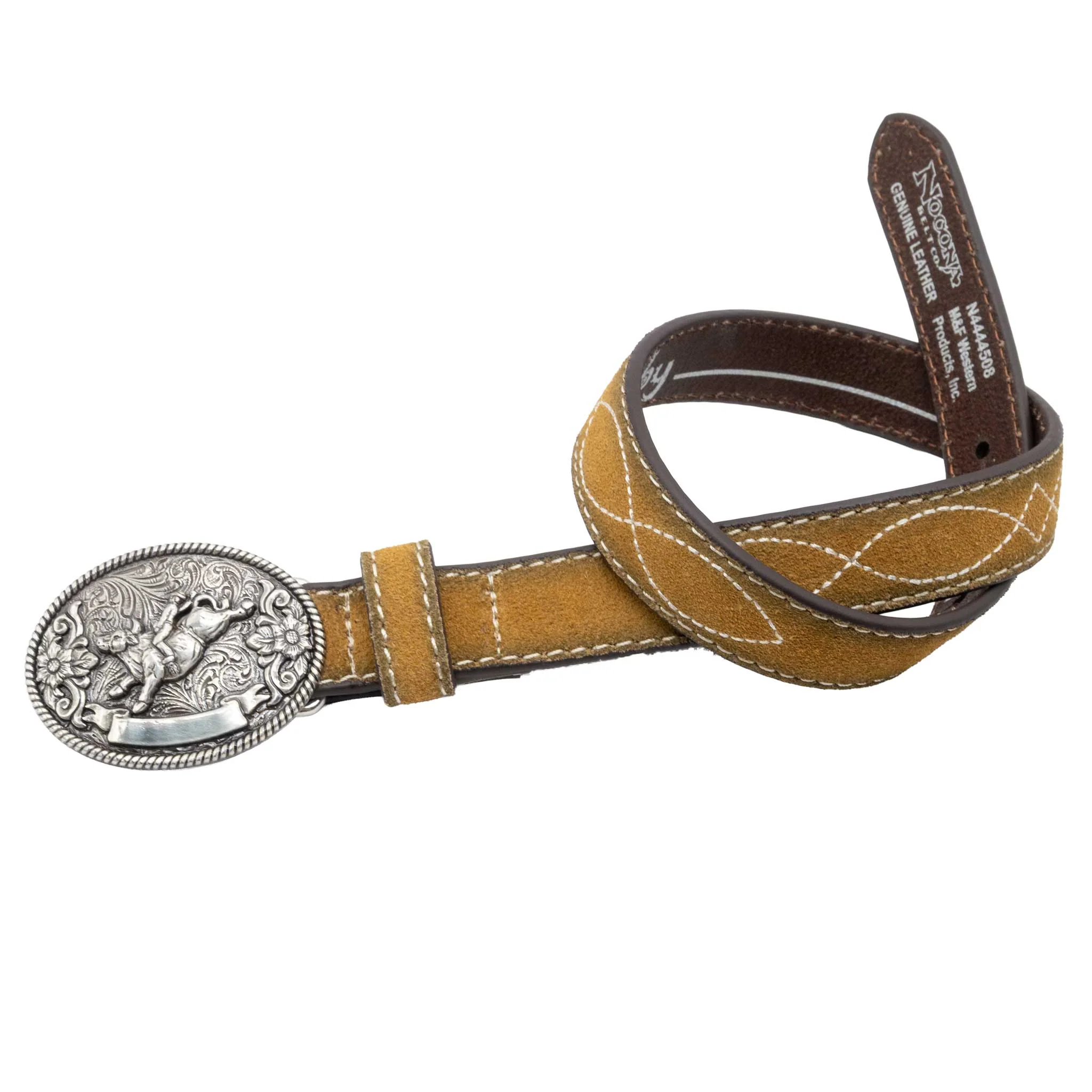 Nocona Boy's 3/4" Boot Stitch Tan Roughout Belt
