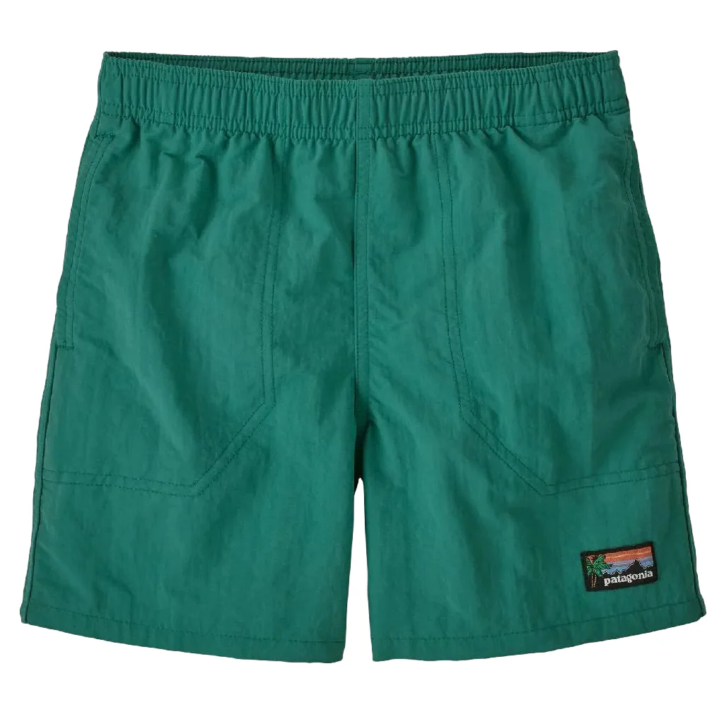 Patagonia Boy's 5" Lined Baggies Short - Tidal Threads: Gem Green