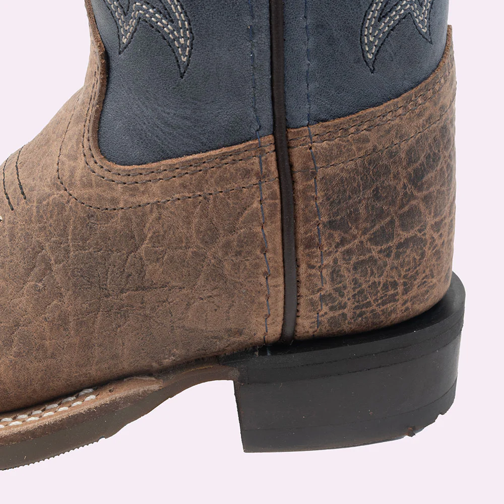 Old West Kid's Brown Bull Leather Boot - Image 3