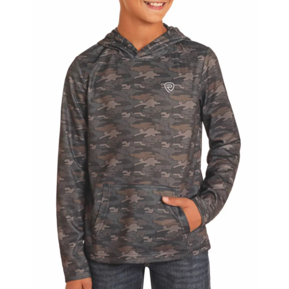 Rock & Roll Denim Boy's Camo Performance Hoodie
