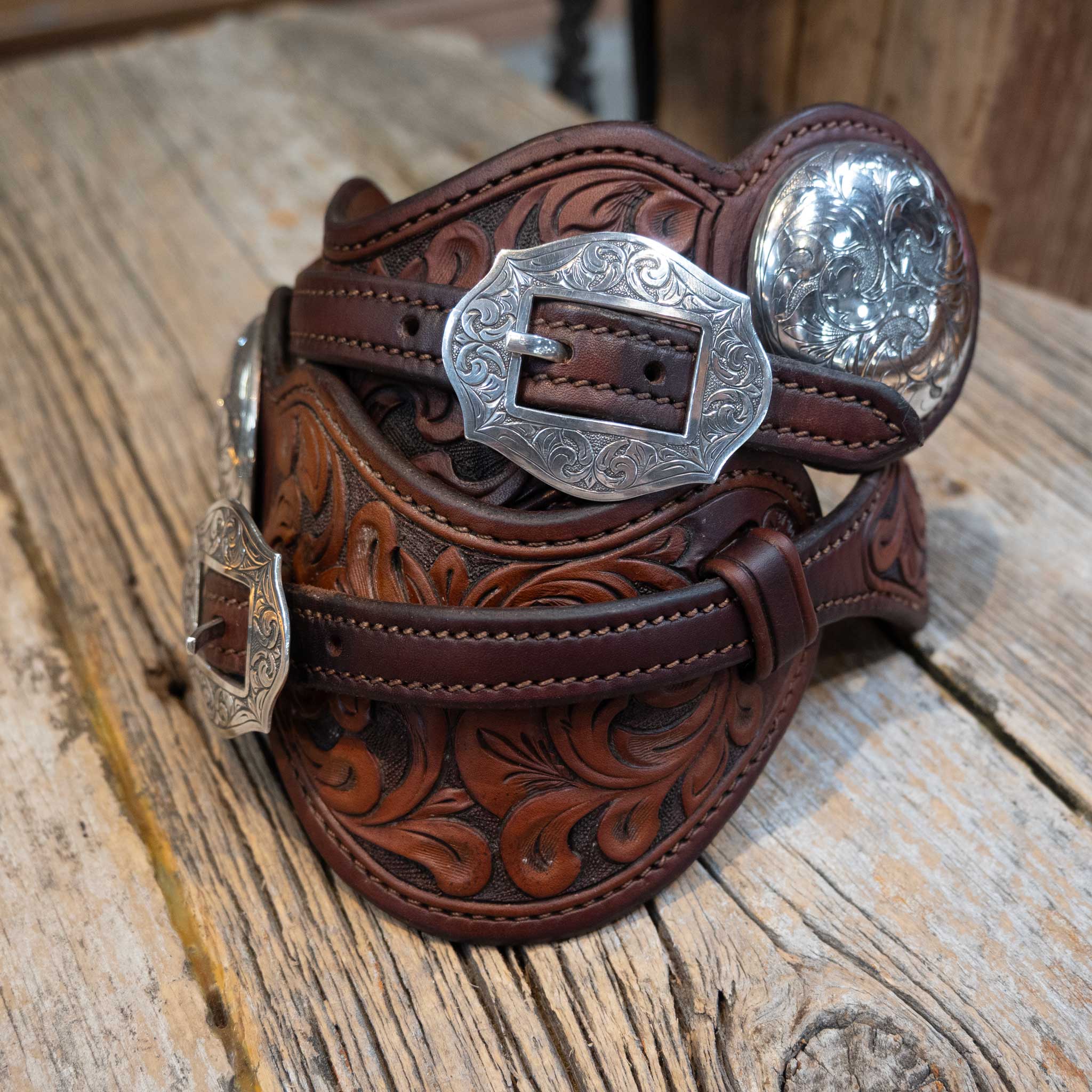 B. Heisman Tuscon Az. U.S.A. Sterling Silver Spur Straps - Image 2