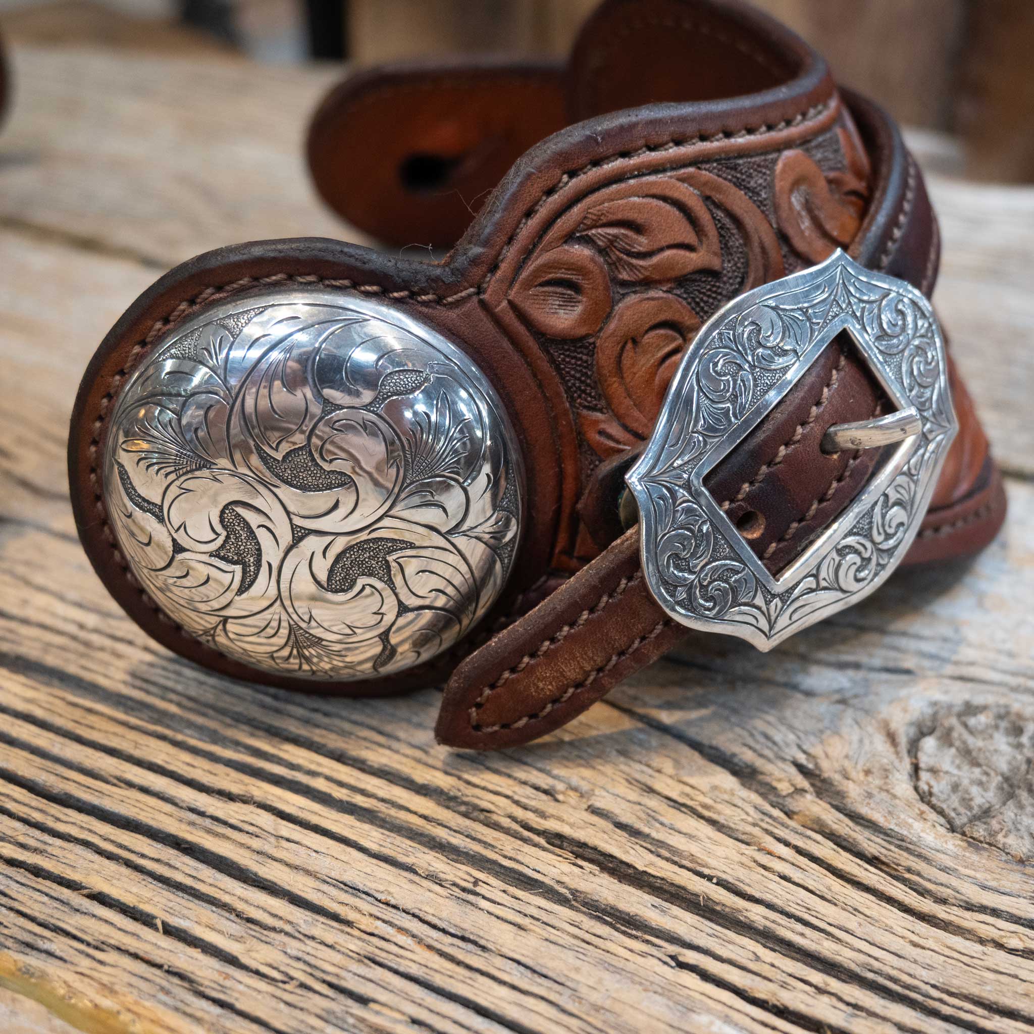 B. Heisman Tuscon Az. U.S.A. Sterling Silver Spur Straps - Image 3