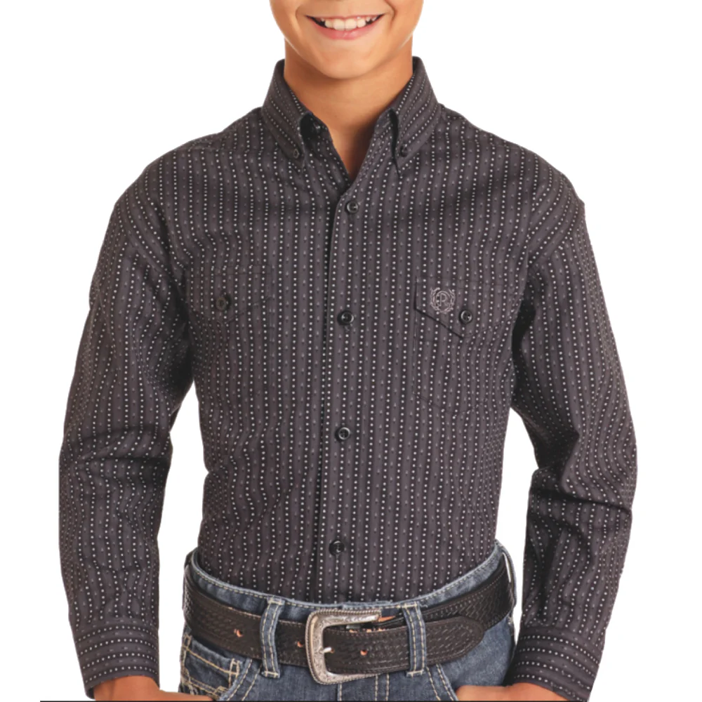 Panhandle Boy's Geo Stripe Print Shirt