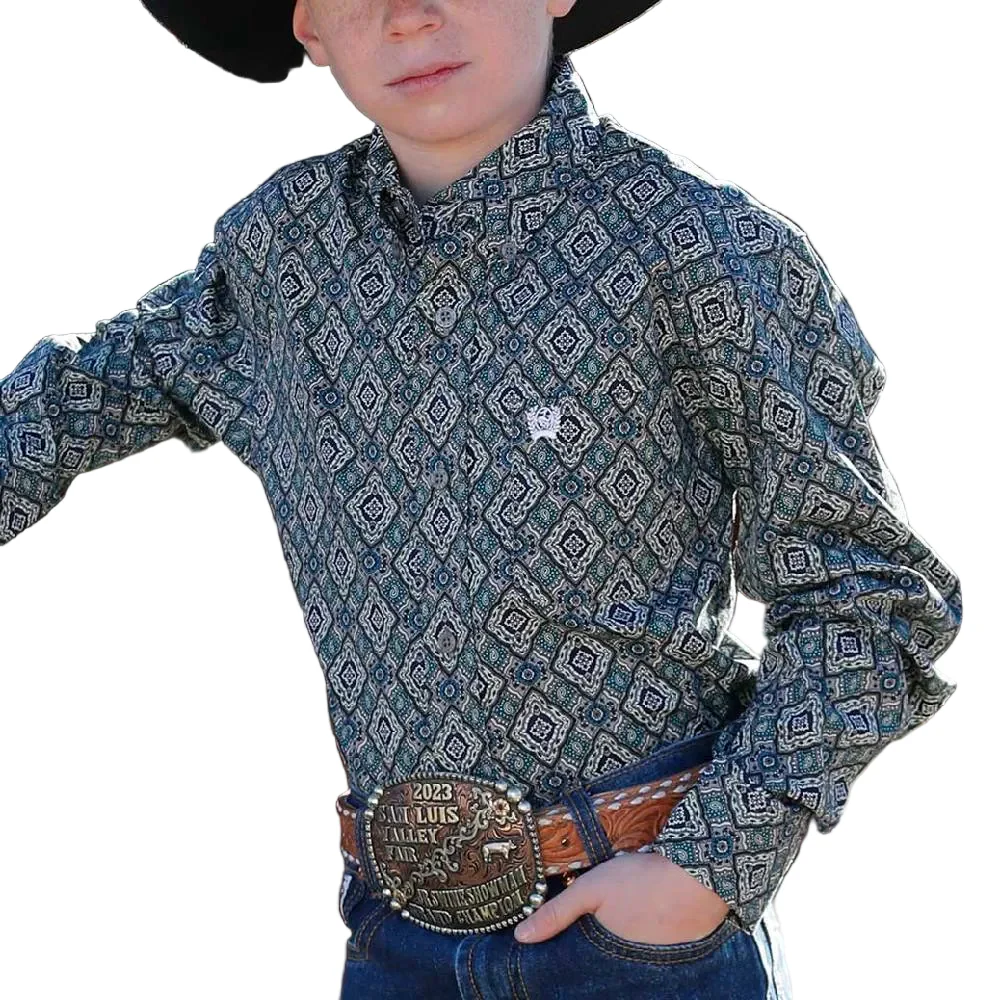 Cinch Boy's Medallion Print Shirt