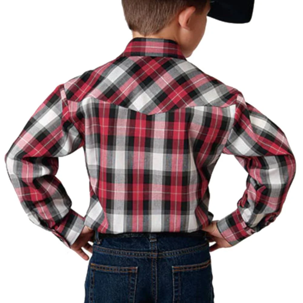 Roper Boy's Western Plaid Snap Shirt - Image 2