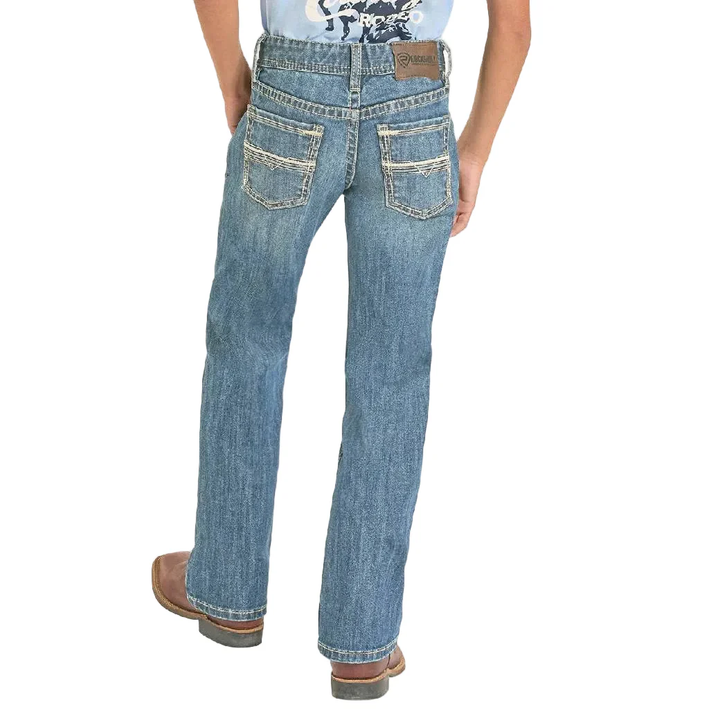 Rock & Roll Denim Boy's Ladder Stitch Embroidered Bootcut Jean - Image 2