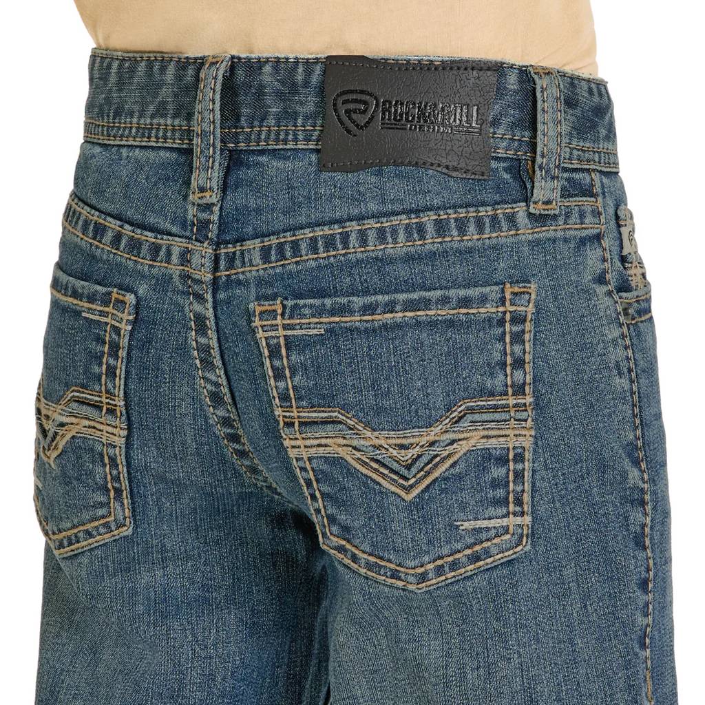 Rock & Roll Denim Boy's Ladder Stitch Embroidered Bootcut Jean - Image 3