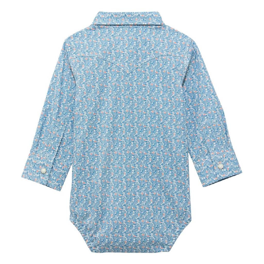 Wrangler Baby Boy's Paisley Light Blue Onesie - Image 2