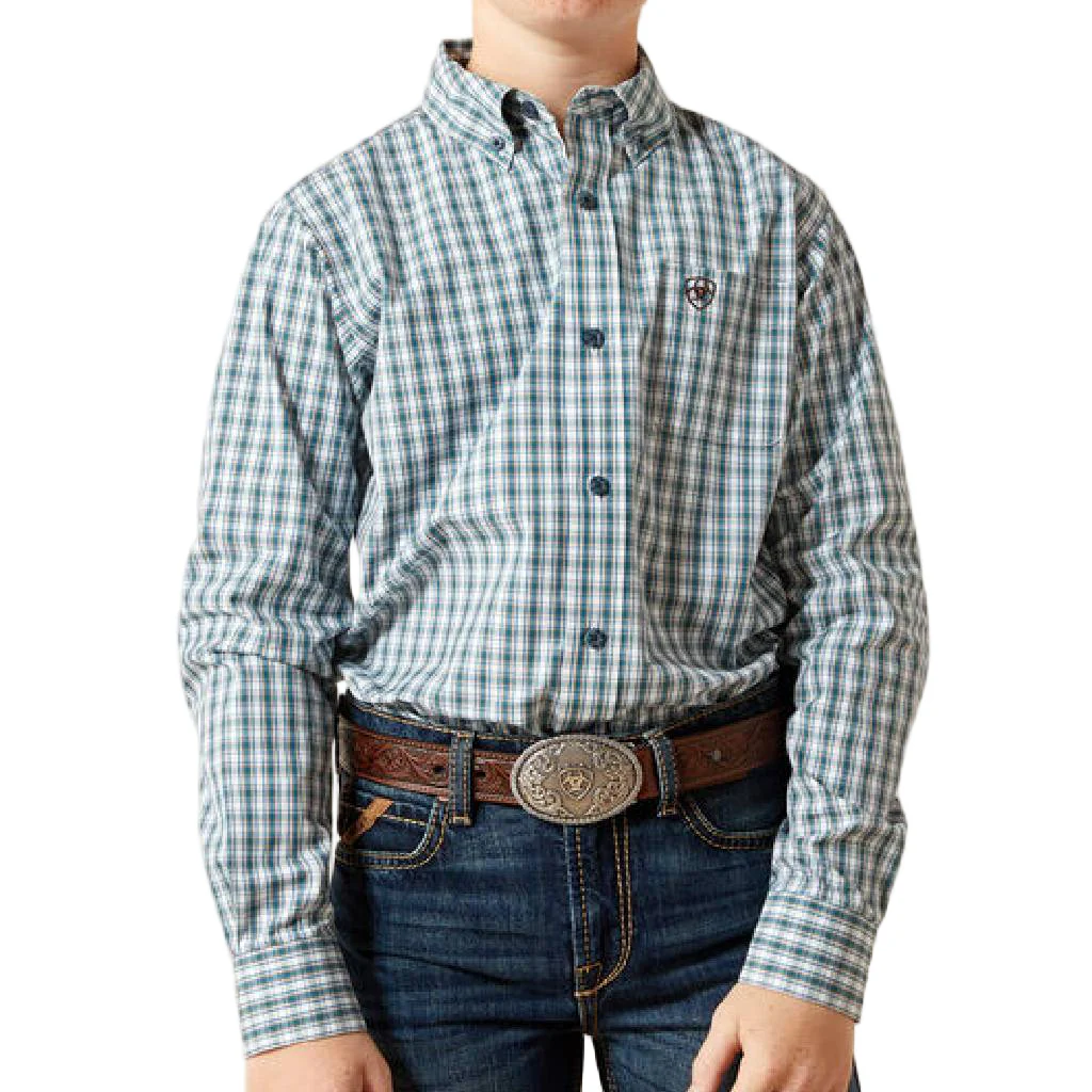 Ariat Boy's Pro Townes Classic Fit Plaid Button Down Shirt