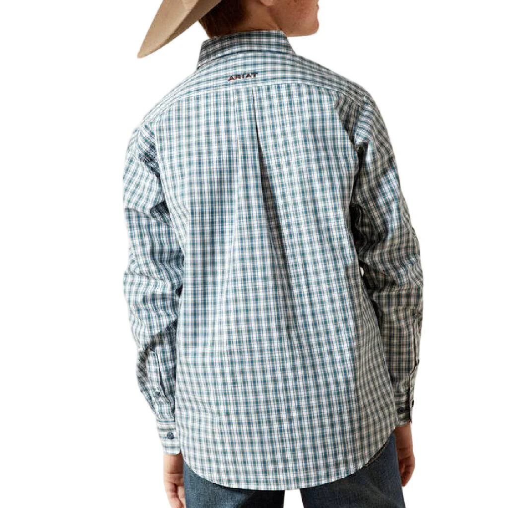 Ariat Boy's Pro Townes Classic Fit Plaid Button Down Shirt - Image 2