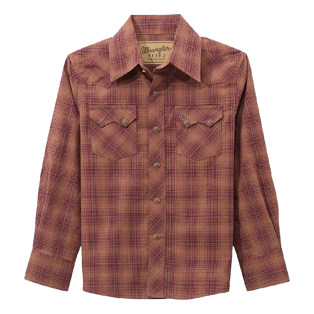 Wrangler Boy's Harvest Plaid Retro Snap Shirt