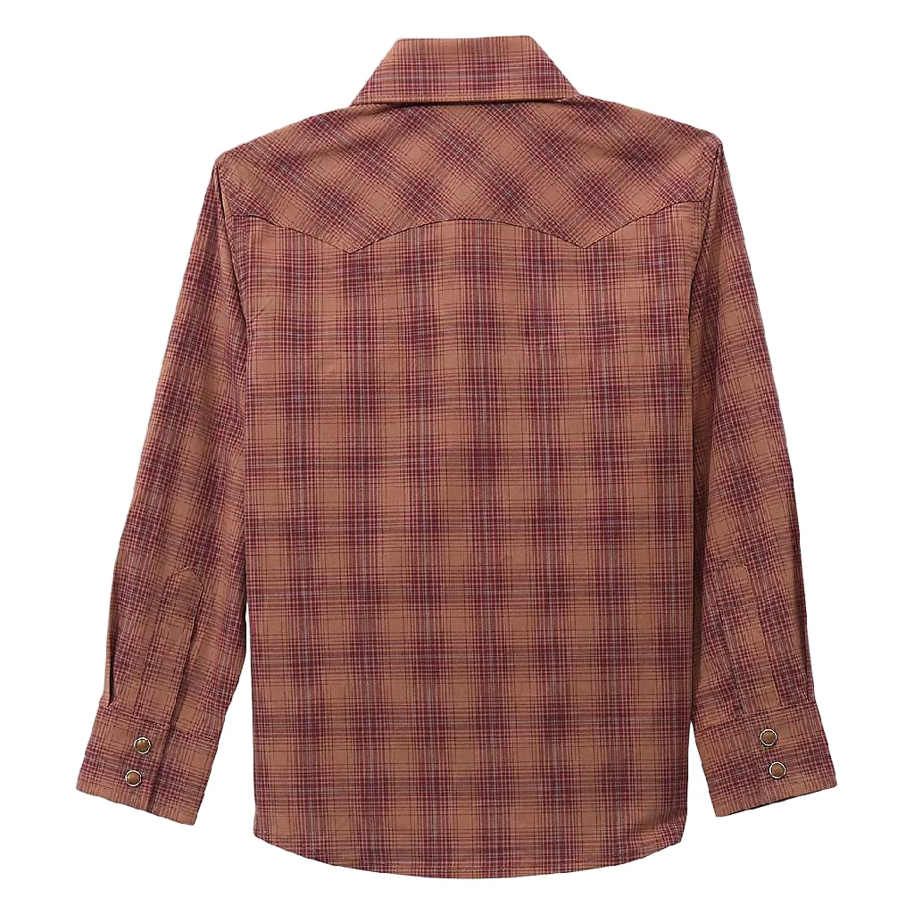 Wrangler Boy's Harvest Plaid Retro Snap Shirt - Image 2