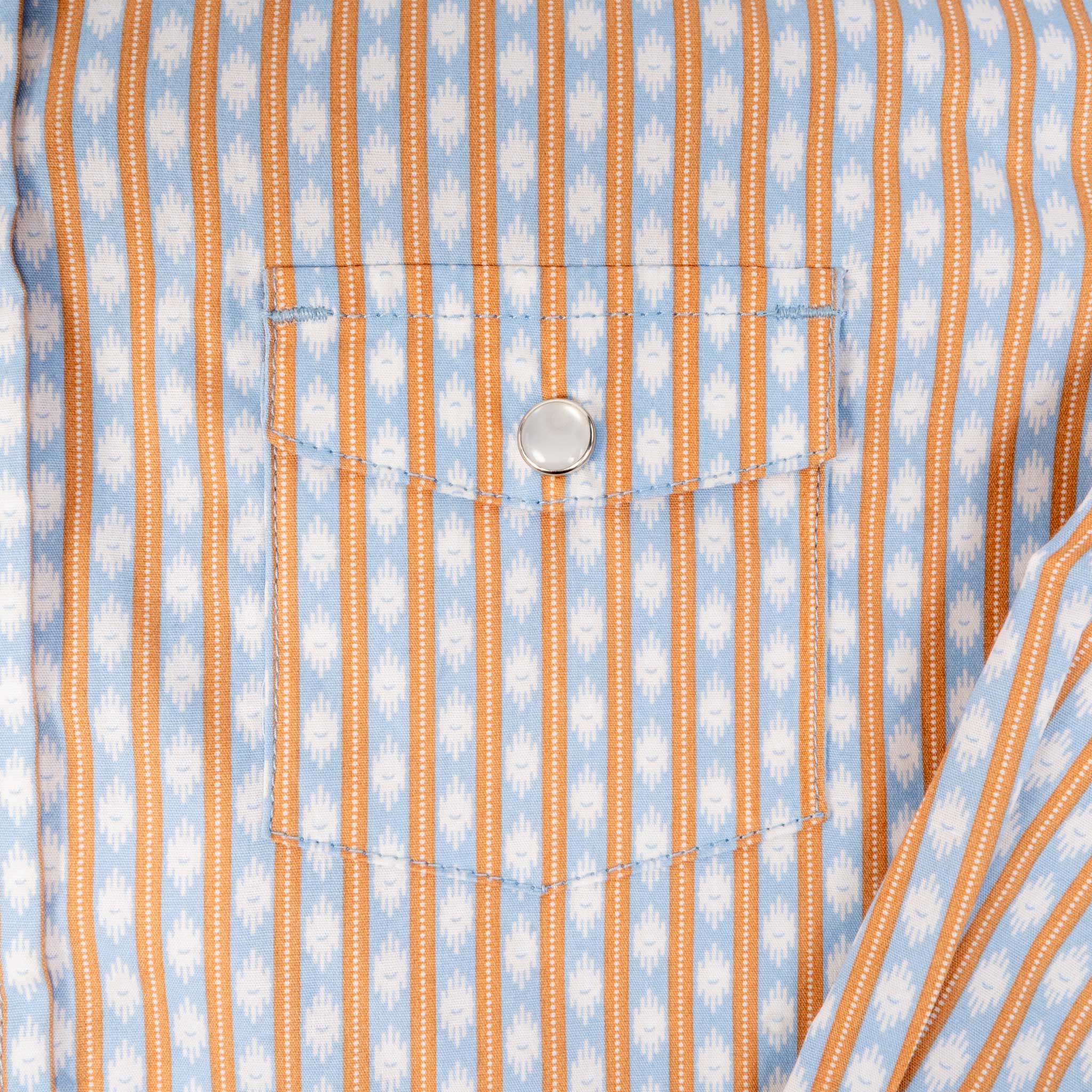 Panhandle Slim Boy's Rust Aztec Stripe Pearl Snap Shirt - Image 3