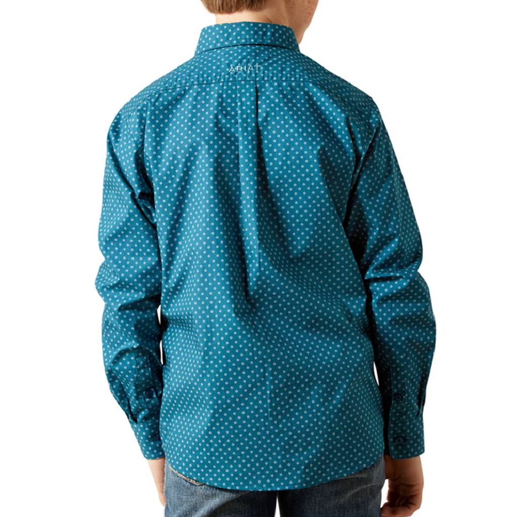 Ariat Boy's Tyce Classic Fit Geo Print Button Down Shirt - Image 2