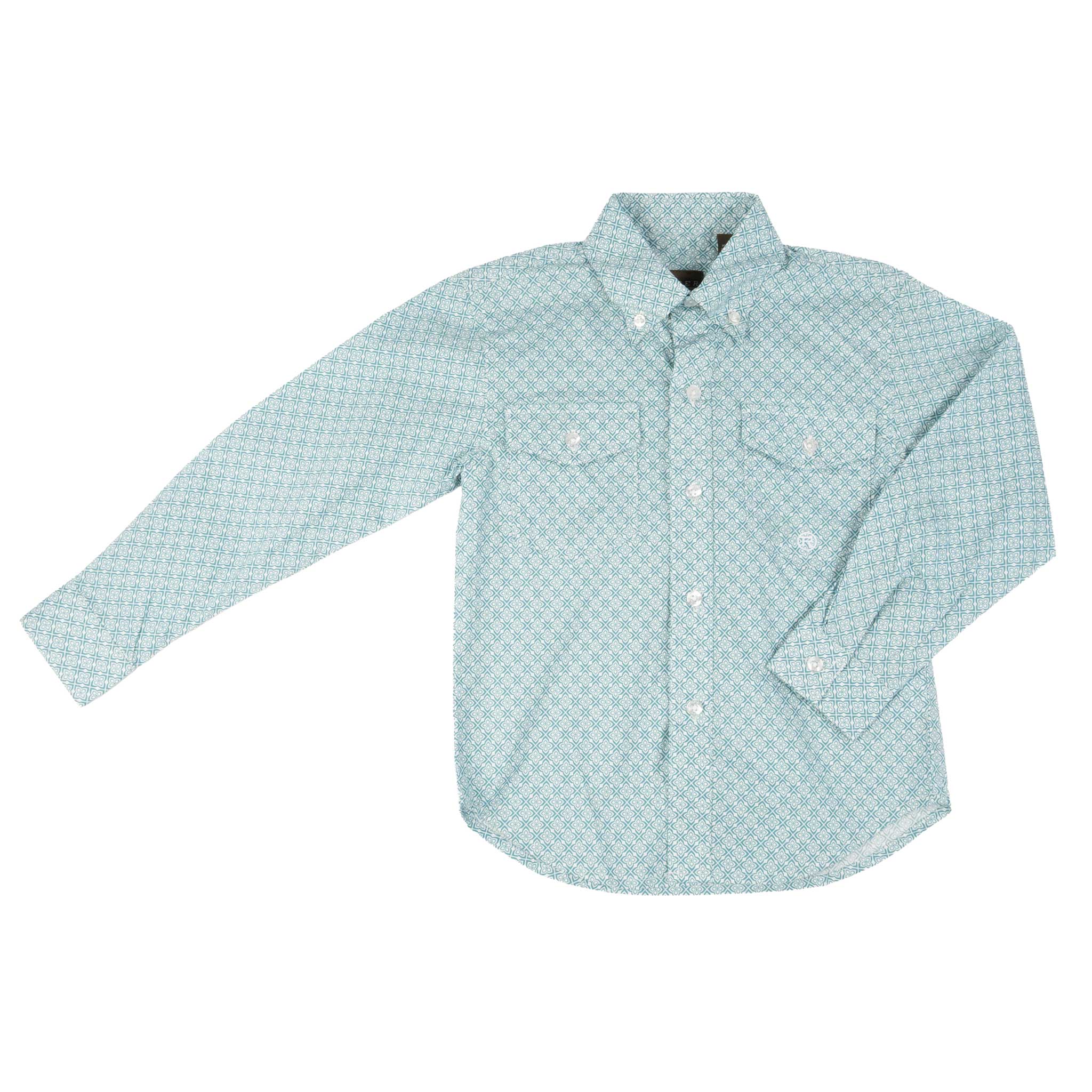 Roper Boy's Teal Foulard Western Button Down Shirt