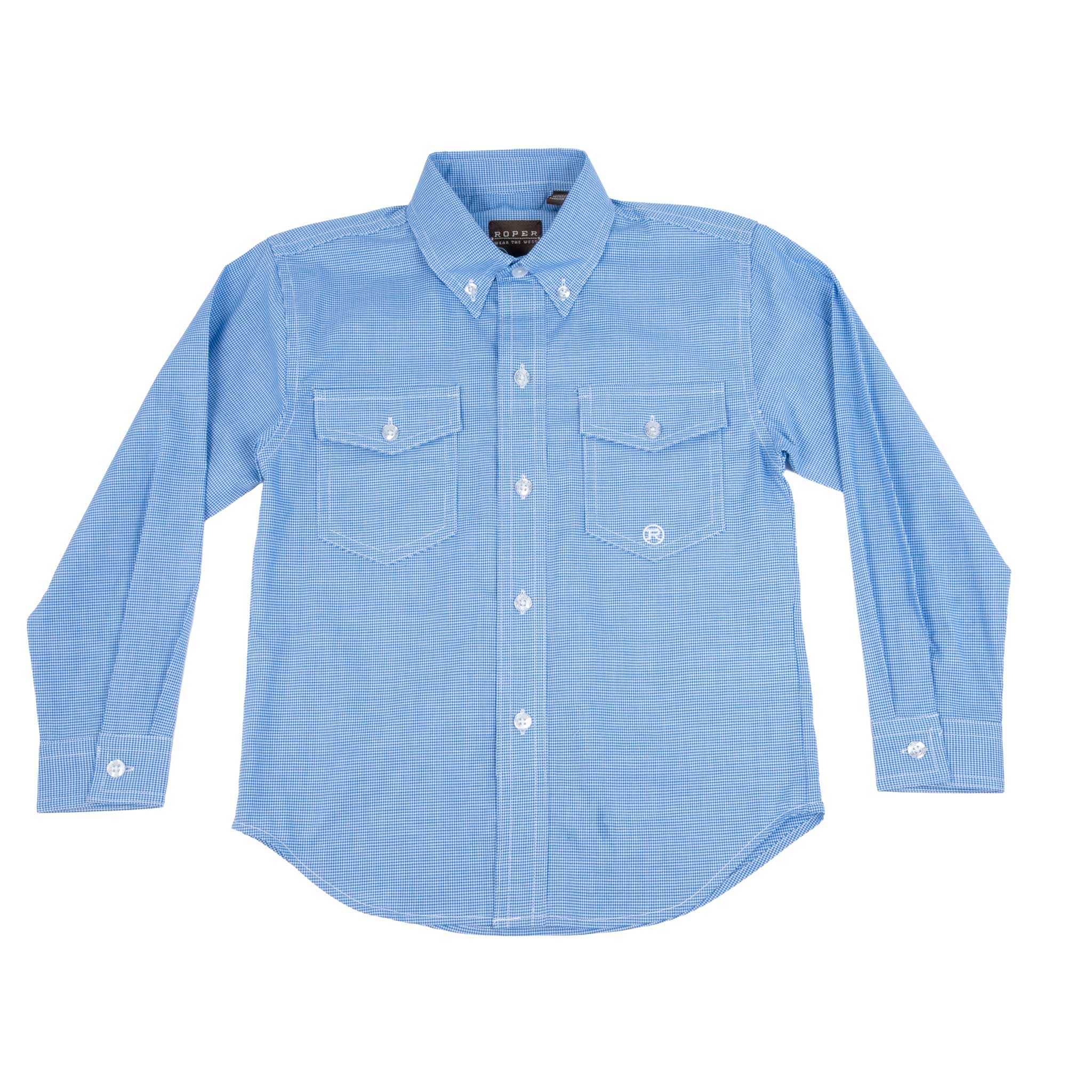 Roper Boy's Western Stretch Mini Checkered Button Down Shirt