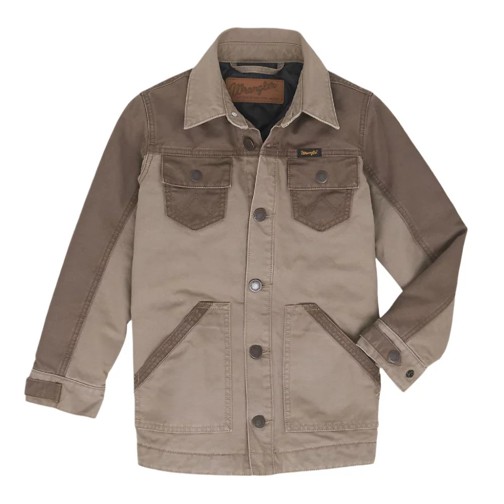 *Wrangler Boy's Mixed Canvas Chore Jacket - FINAL SALE - XXL