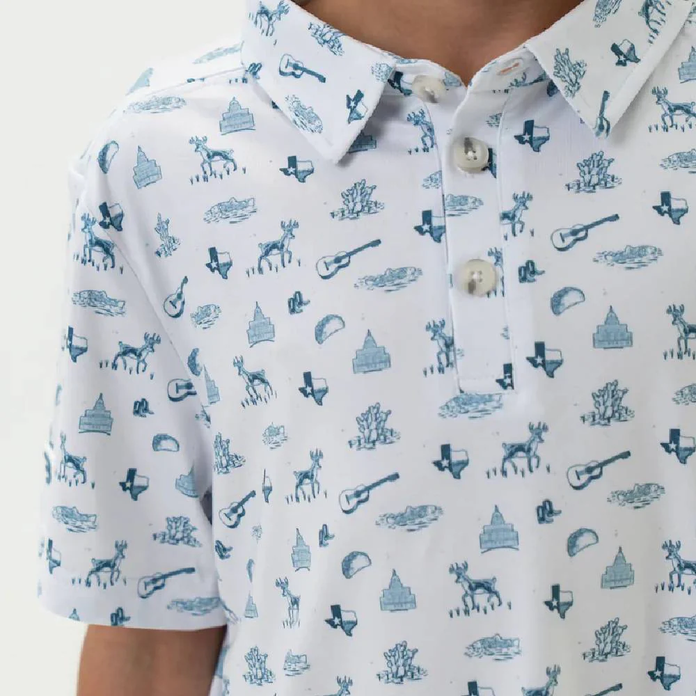 Burlebo Boy's Lone Star State Performance Polo - Image 2