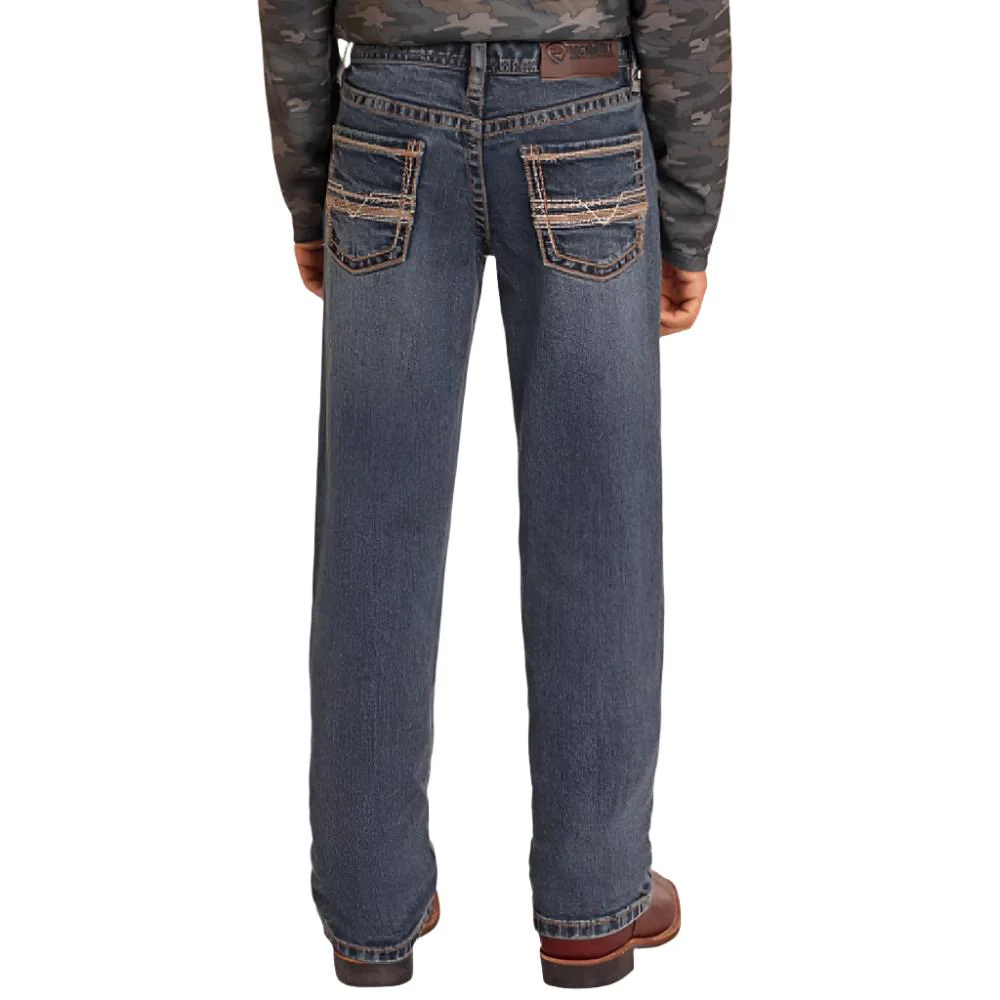 Rock & Roll Denim Boy's Slim Fit Revolver Ladder Stitch Jeans