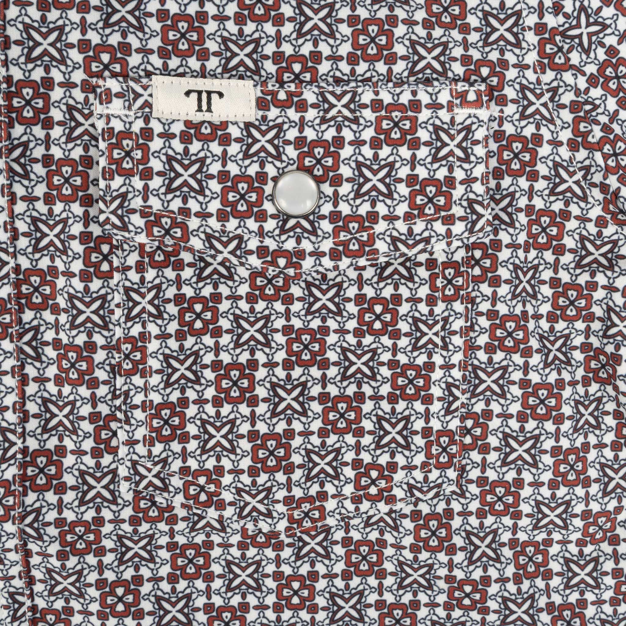 Ferrell Brand Boy's Colton Red Pearl Snap Shirt - Image 4