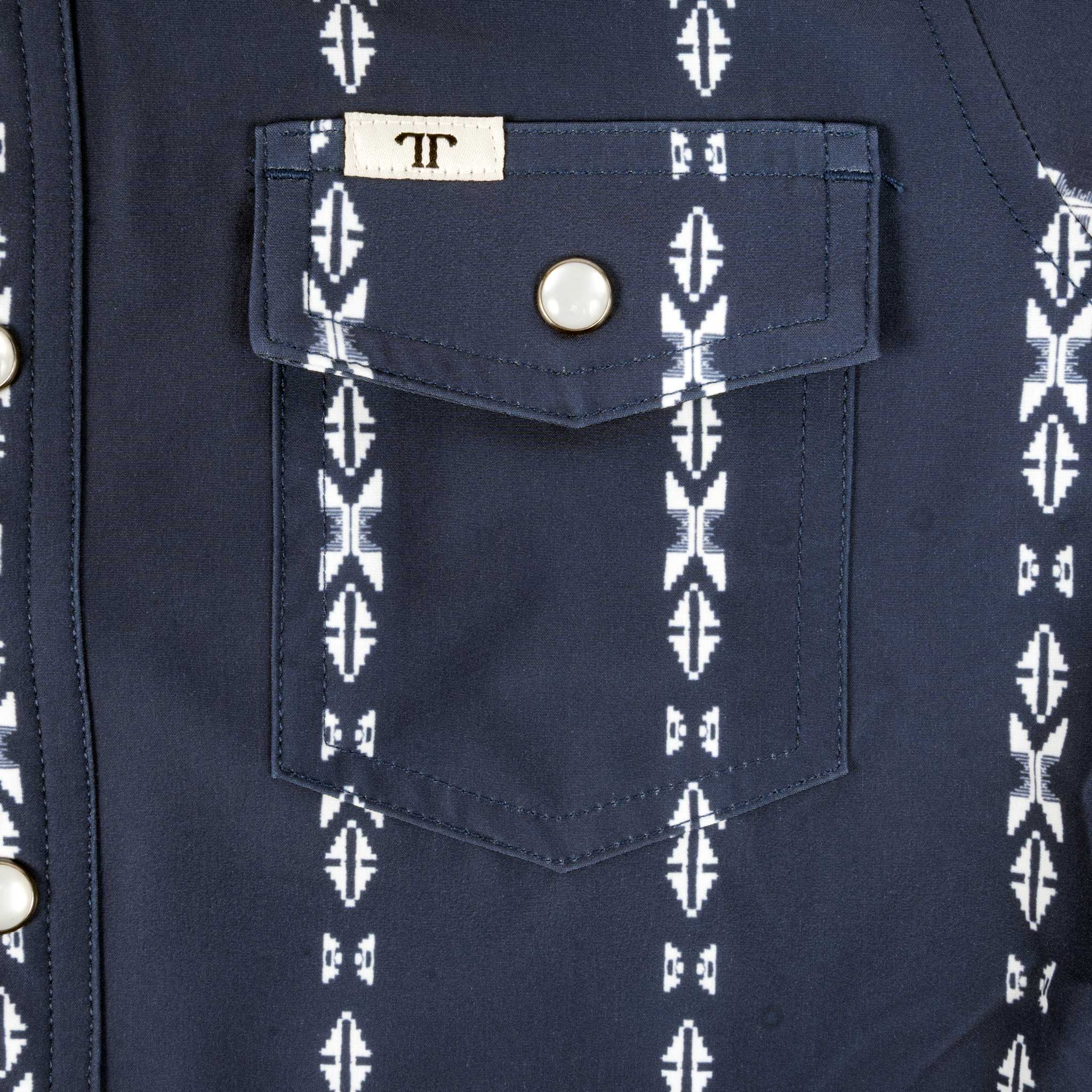 Ferrell Brand Boy's Maverick Blue Pearl Snap Shirt - Image 4