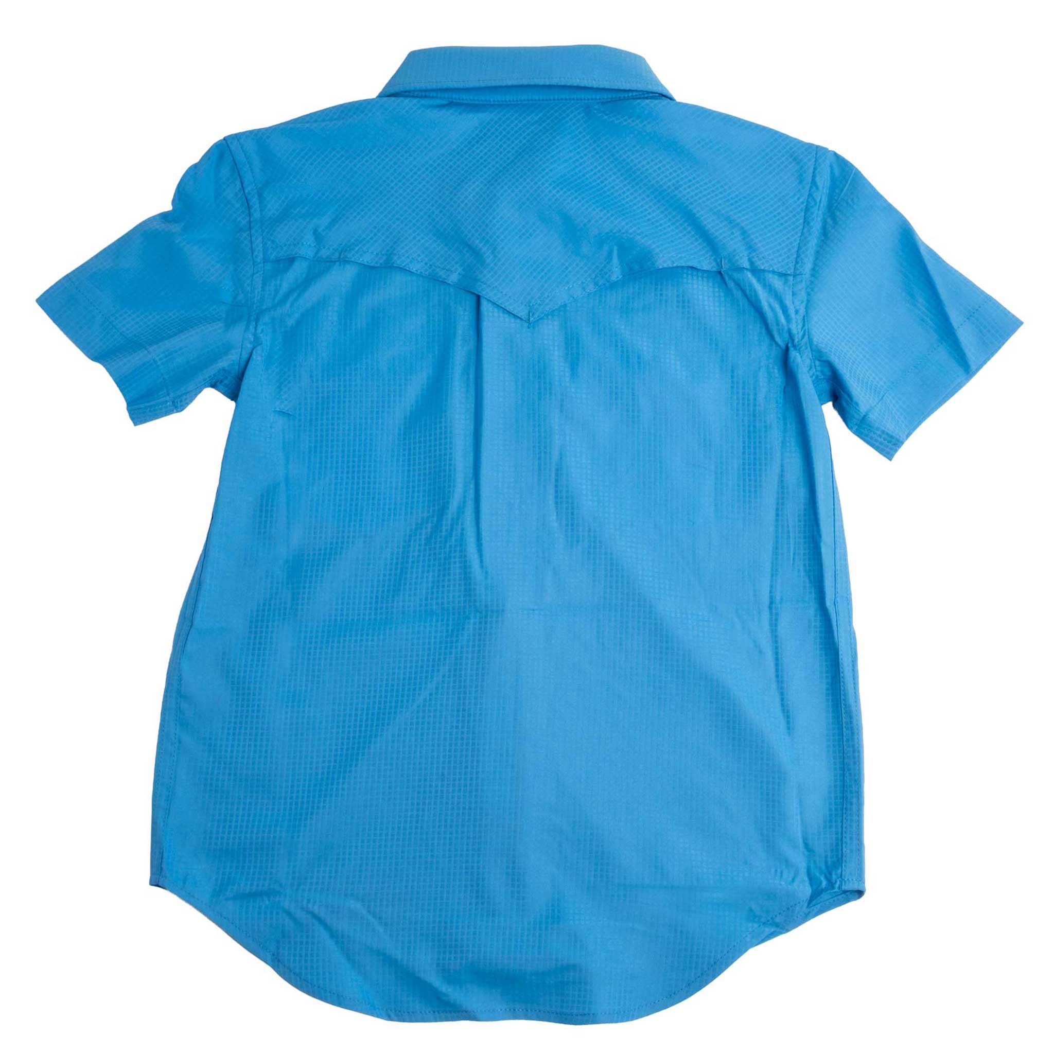 Rock & Roll Denim Boy's Tek Solid Blue Pearl Snap Shirt - Image 2