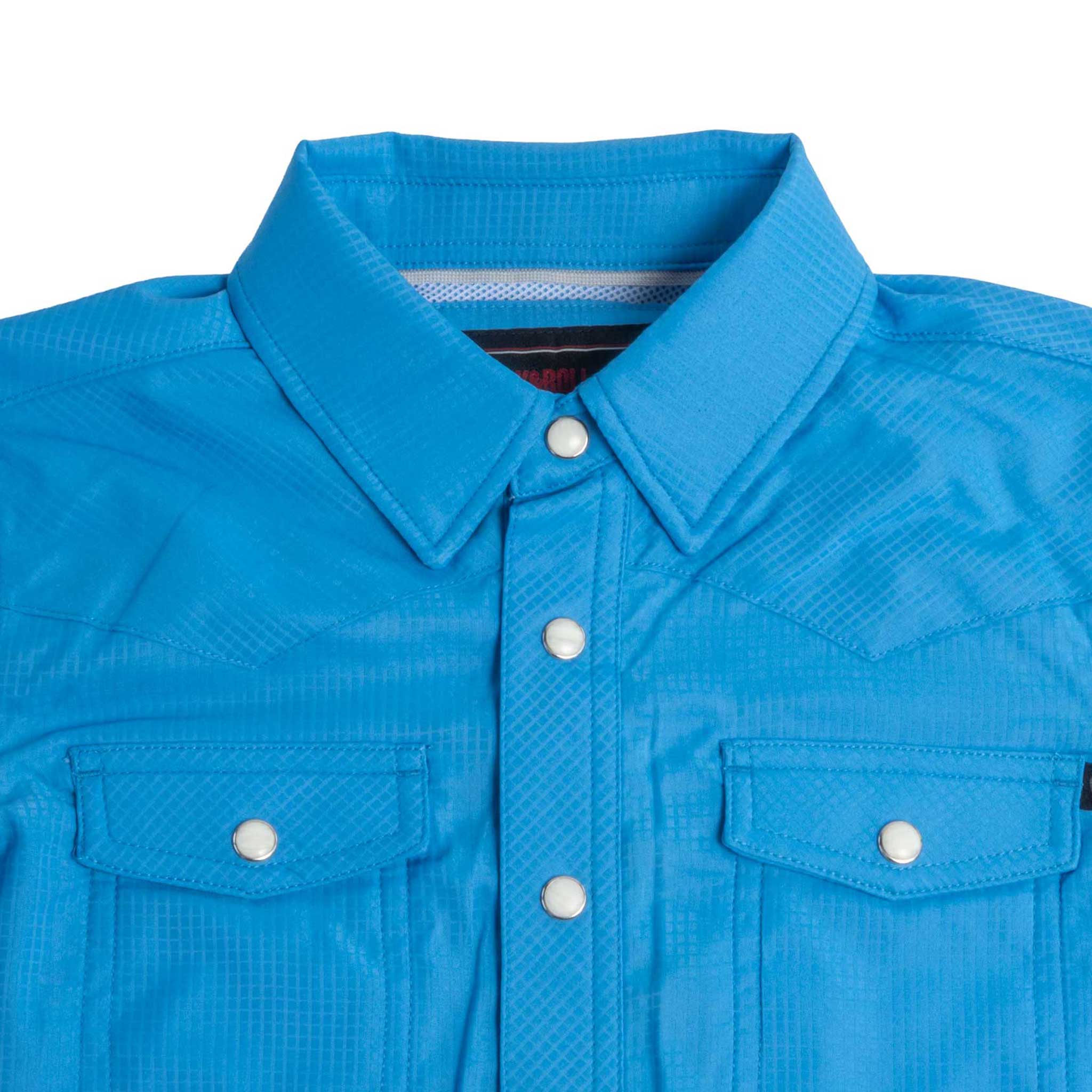 Rock & Roll Denim Boy's Tek Solid Blue Pearl Snap Shirt - Image 3