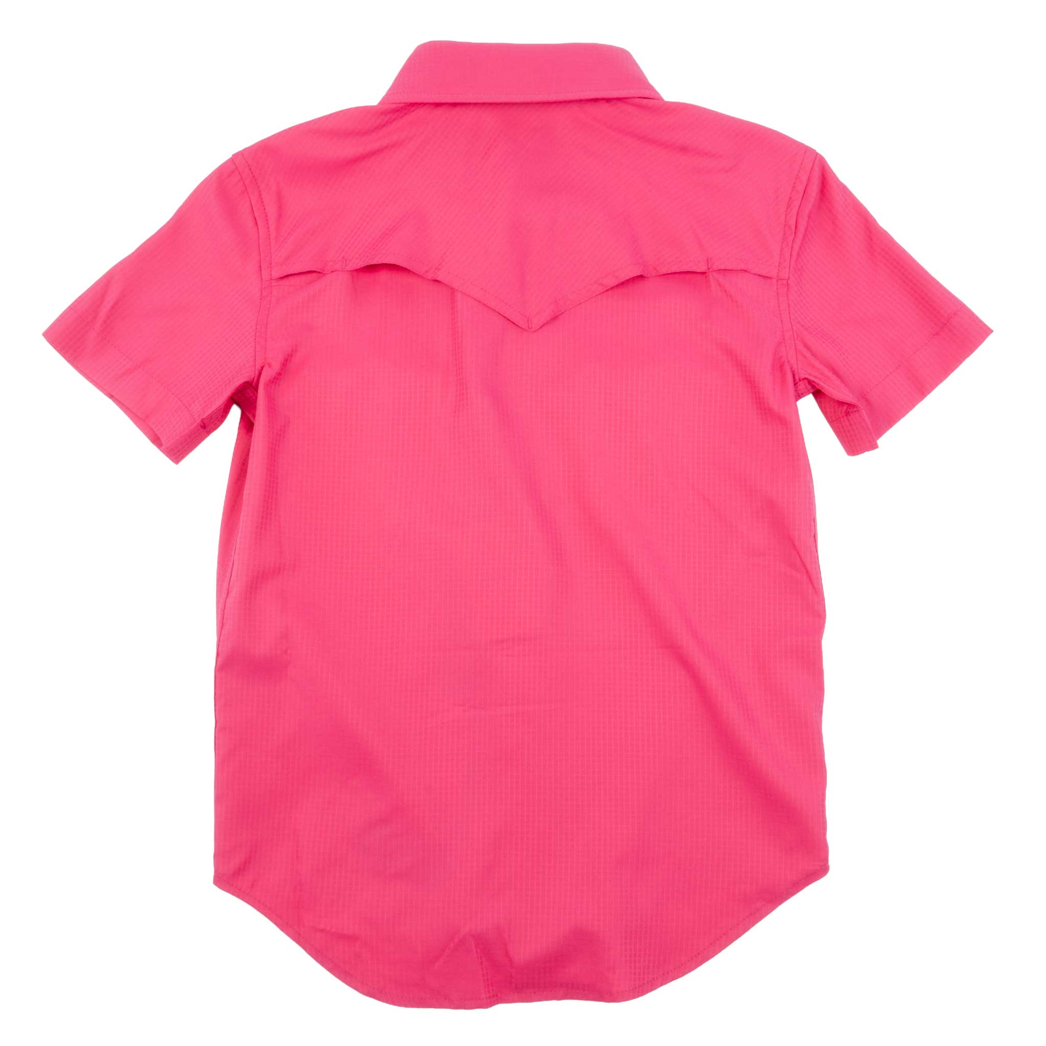 Rock & Roll Denim Boy's Tek Solid Hot Pink Pearl Snap Shirt - Image 2