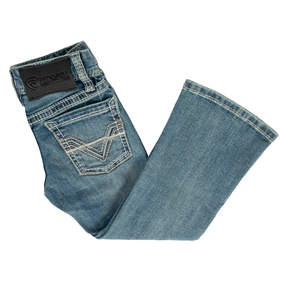 Rock & Roll Denim Boy's Two Tone Bootcut Jean - Image 2
