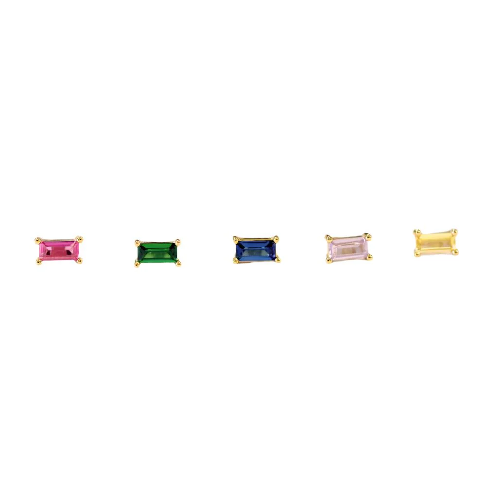 Rainbow Baguette Earring Set