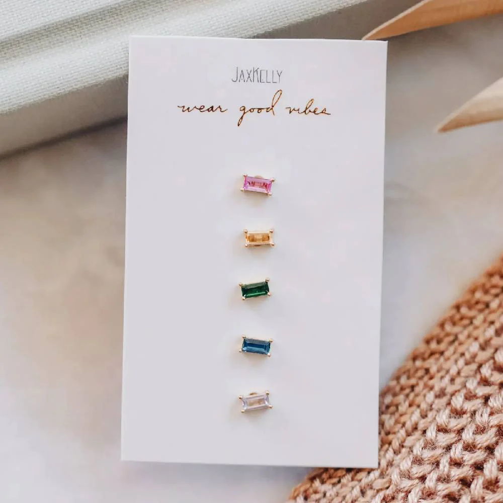 Rainbow Baguette Earring Set - Image 2
