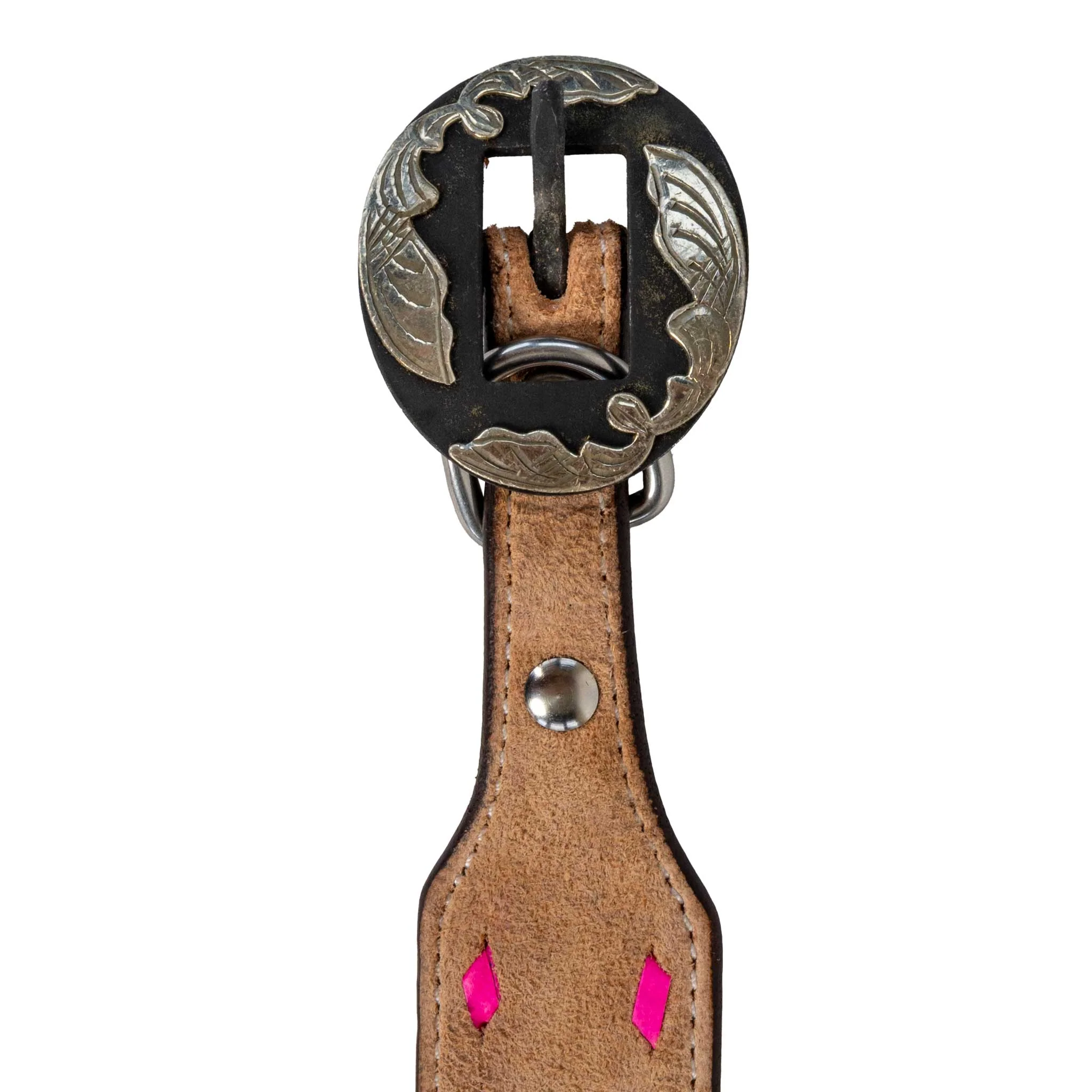 Roughout Dog Collar With Pink Buckstitch - Image 6