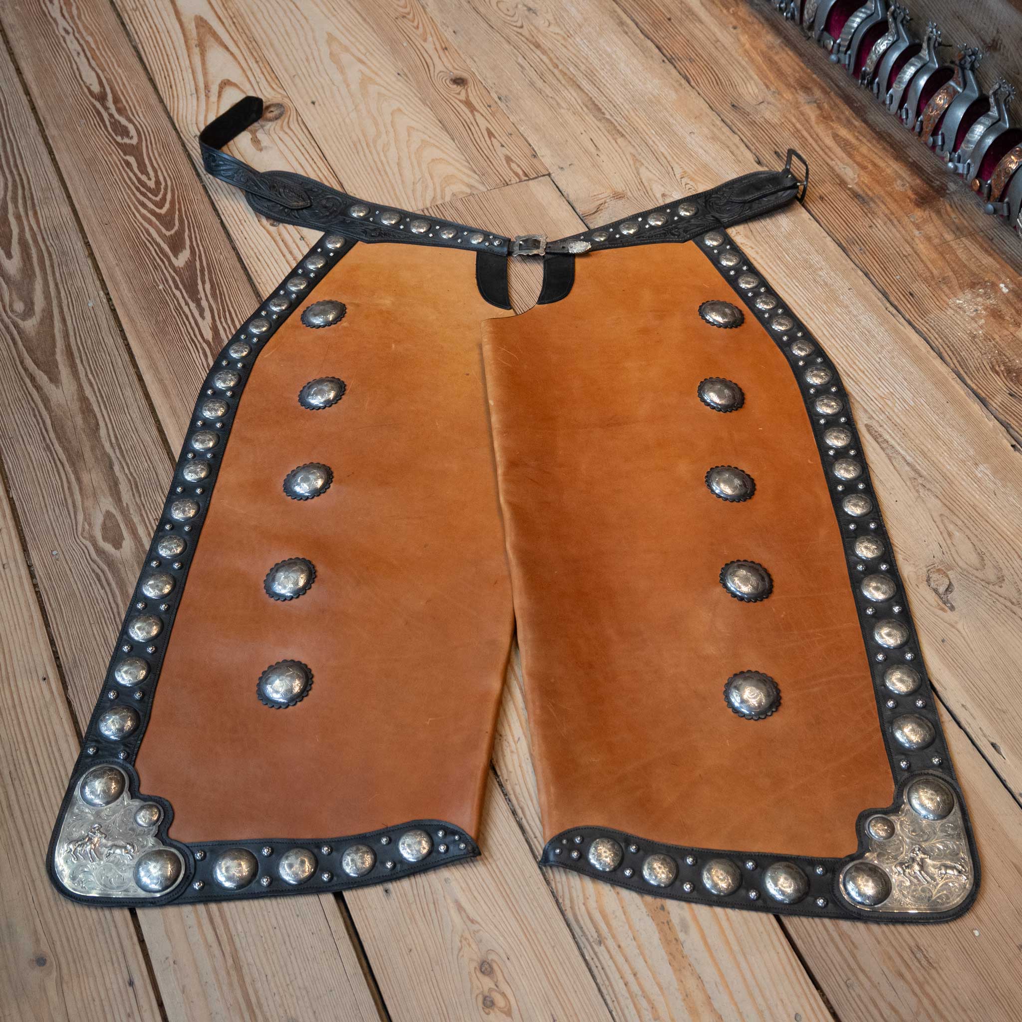 Bohlin 1940's Two-Tone Parade Chaps w/Sterling Accents - Image 3