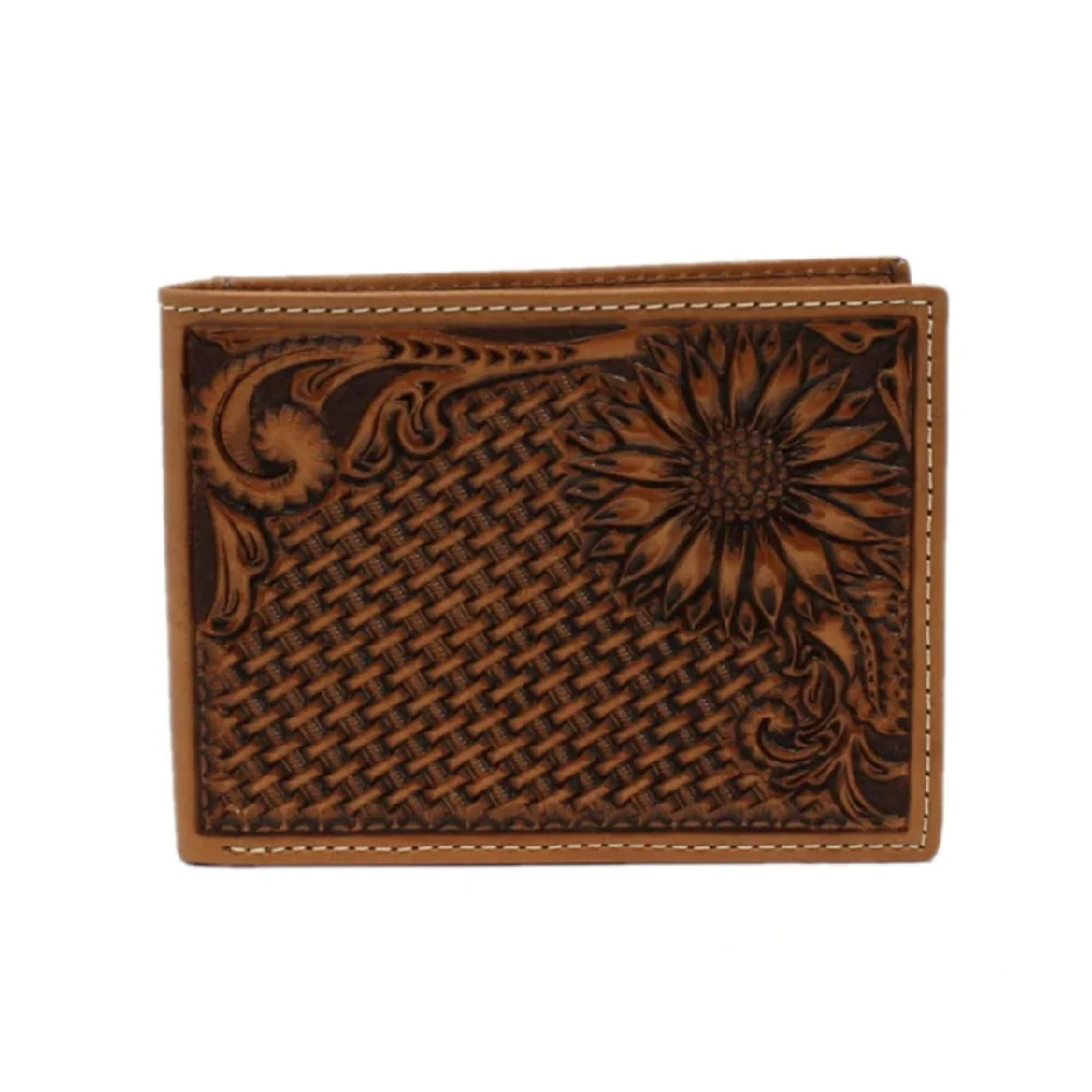 Nocona Bi-Fold Western Sunflower Leather Wallet
