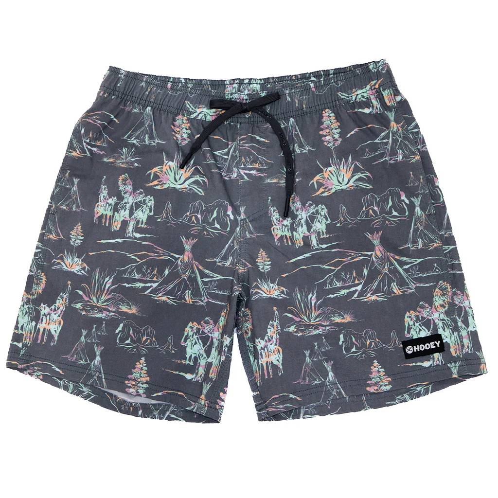 Hooey Men's Big Wake Grey Pinstripe Volley Boardshort