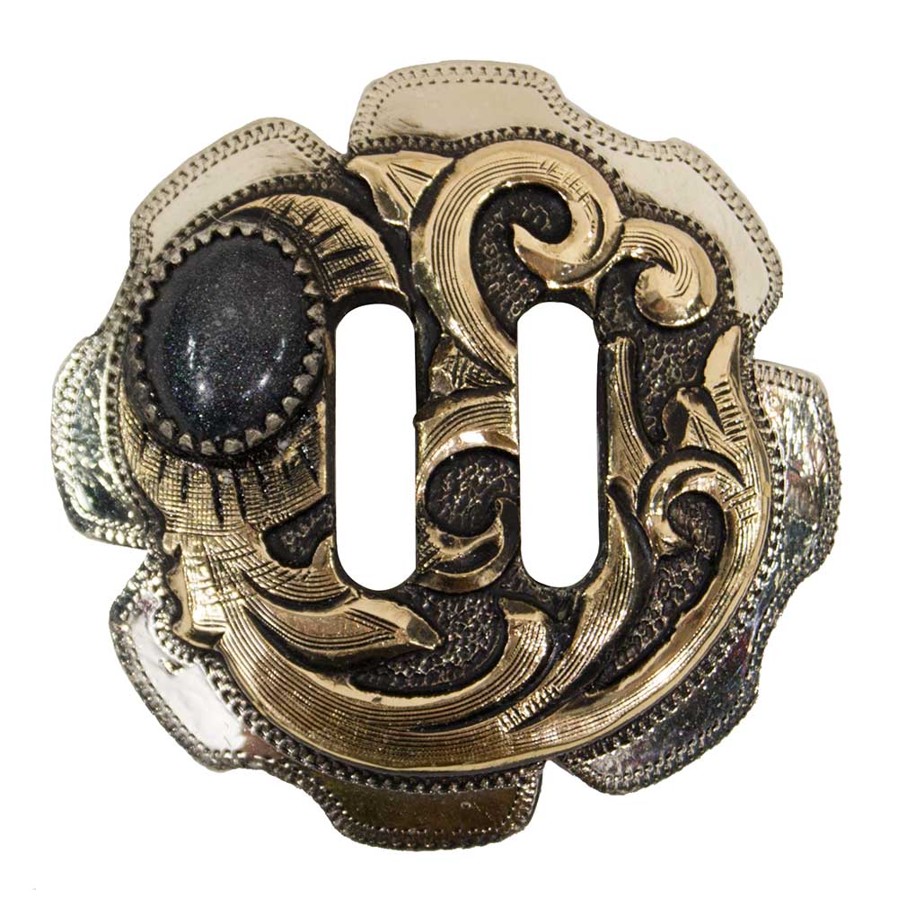 Black and Gold Antique Slotted Concho