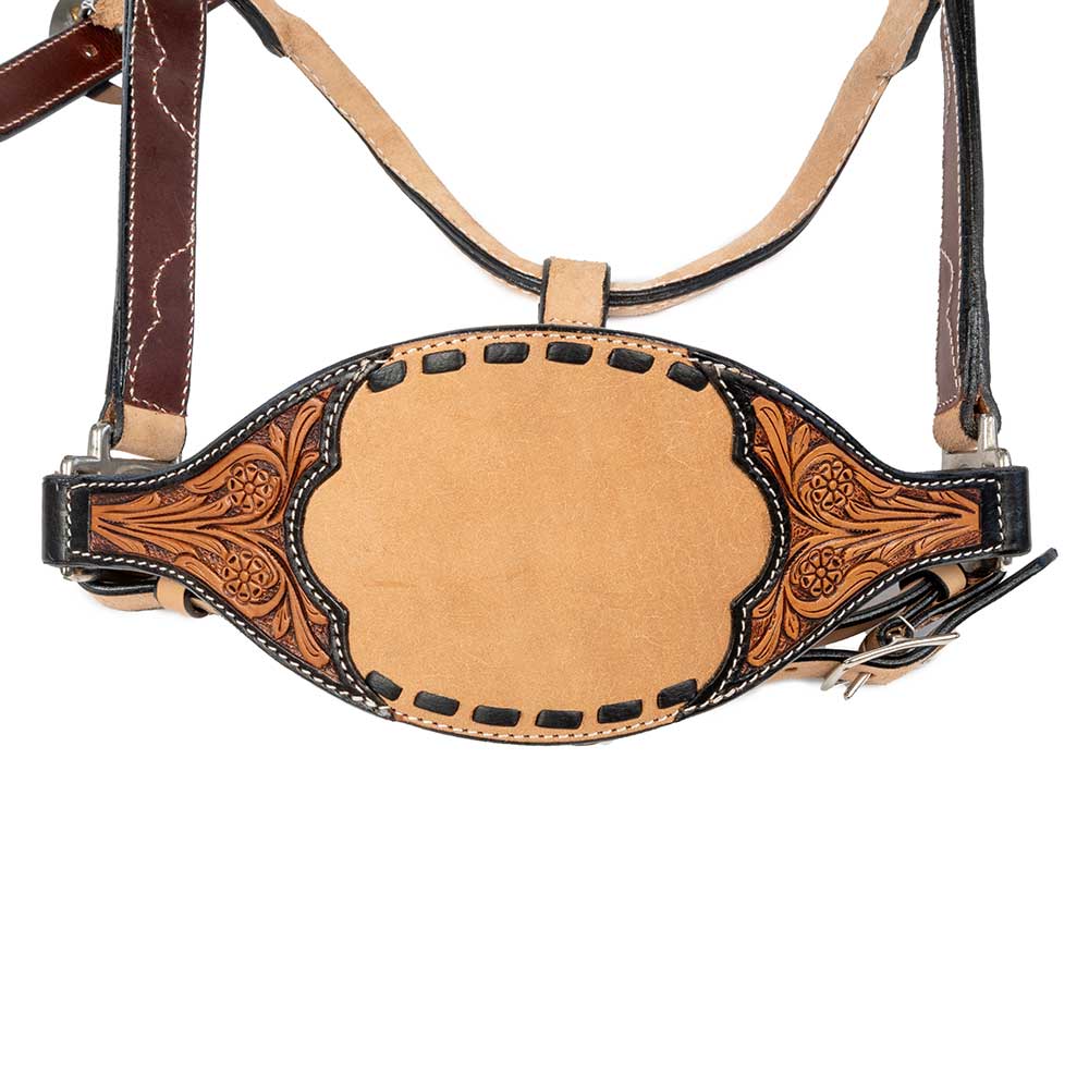 Professional's Choice Black Floral Roughout Bronc Halter - Image 2