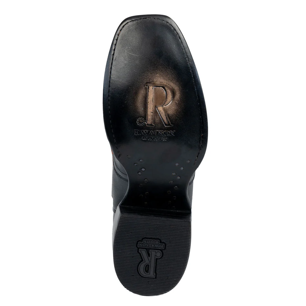 R. Watson Women's Black Mestizo Goat Western Cutter Toe Boot - Image 4