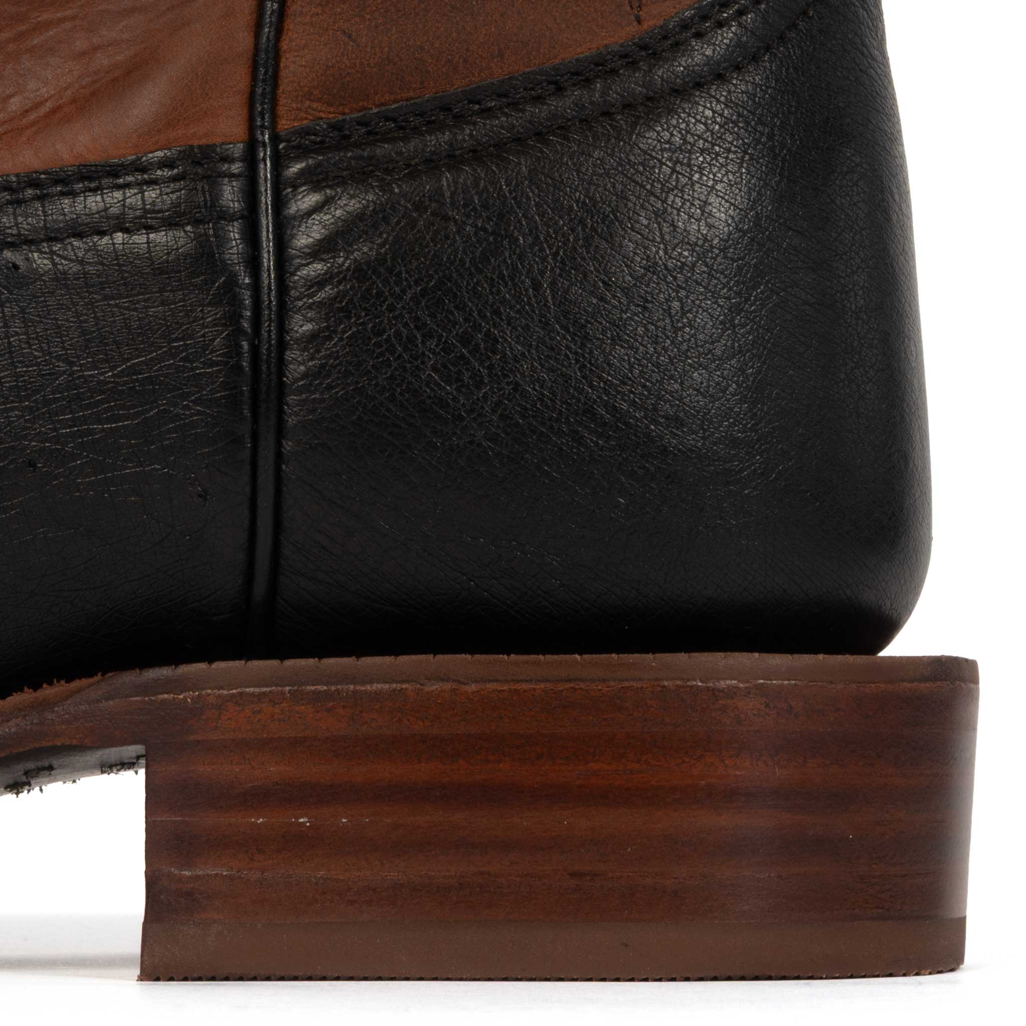 R. Watson Black Smooth Ostrich Square Toe Boots - Image 3