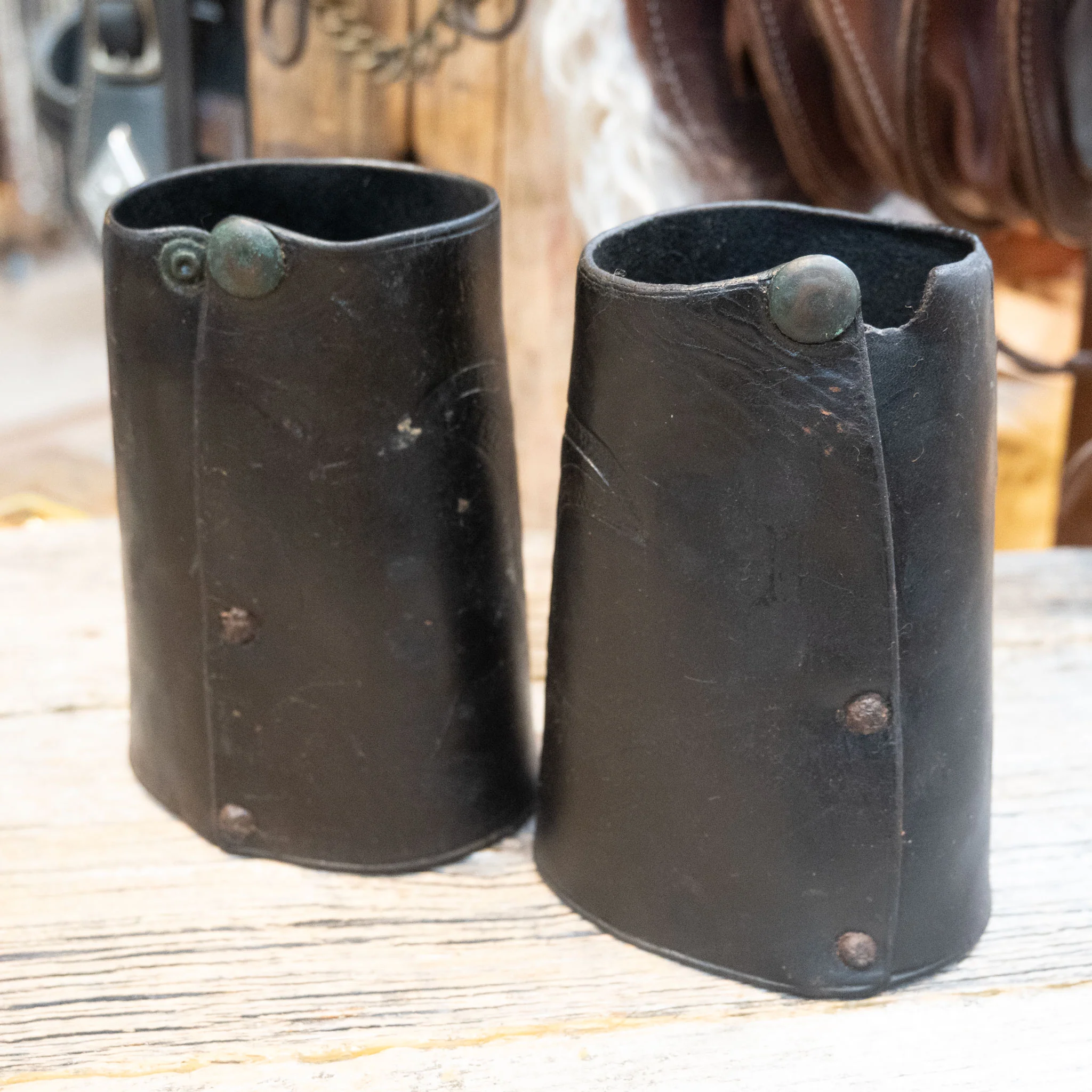 Black Tooled Hereford Cowboy Cuffs - Image 4