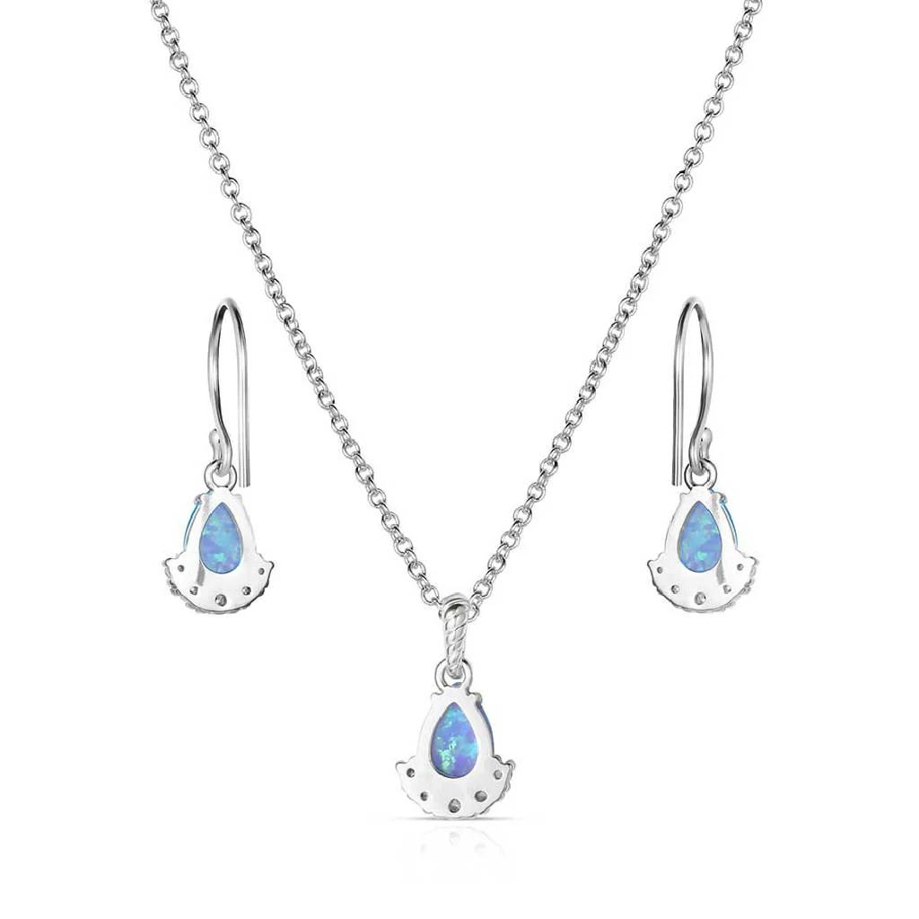 Montana Silversmiths Blue Opal Flare Jewelry Set - Image 2