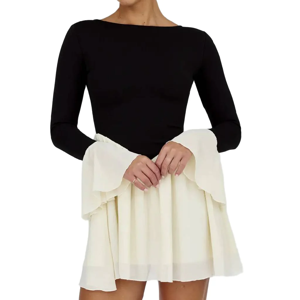 Boat Neck Mini Dress - FINAL SALE